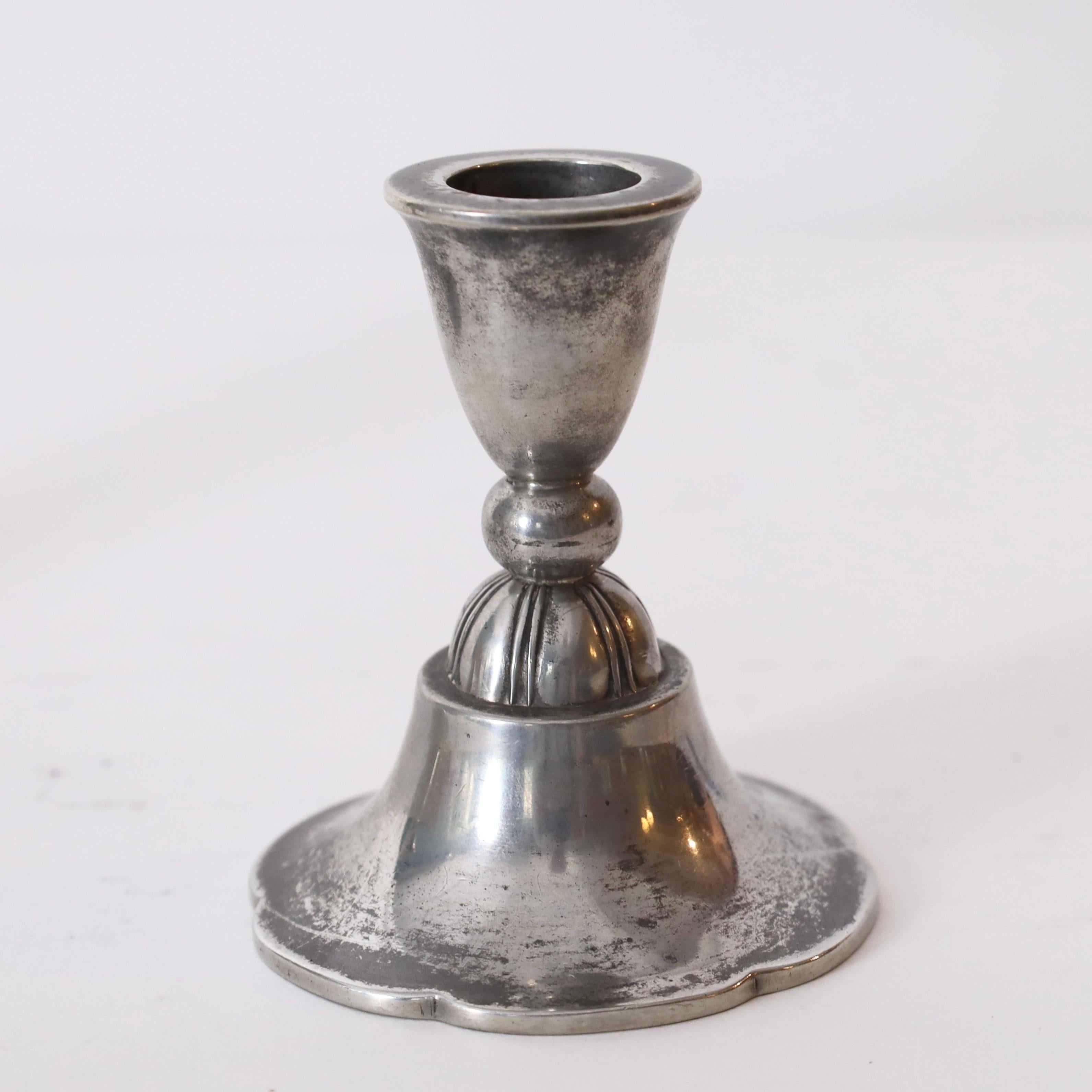 Pewter Candle Holders by Just Andersen, 1920s, Denmark For Sale 3