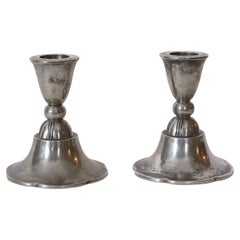 Bougeoirs en étain par Just Andersen, années 1920, Danemark
