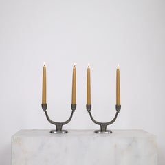 Bougeoirs en étain par Just Andersen, années 1950, Danemark