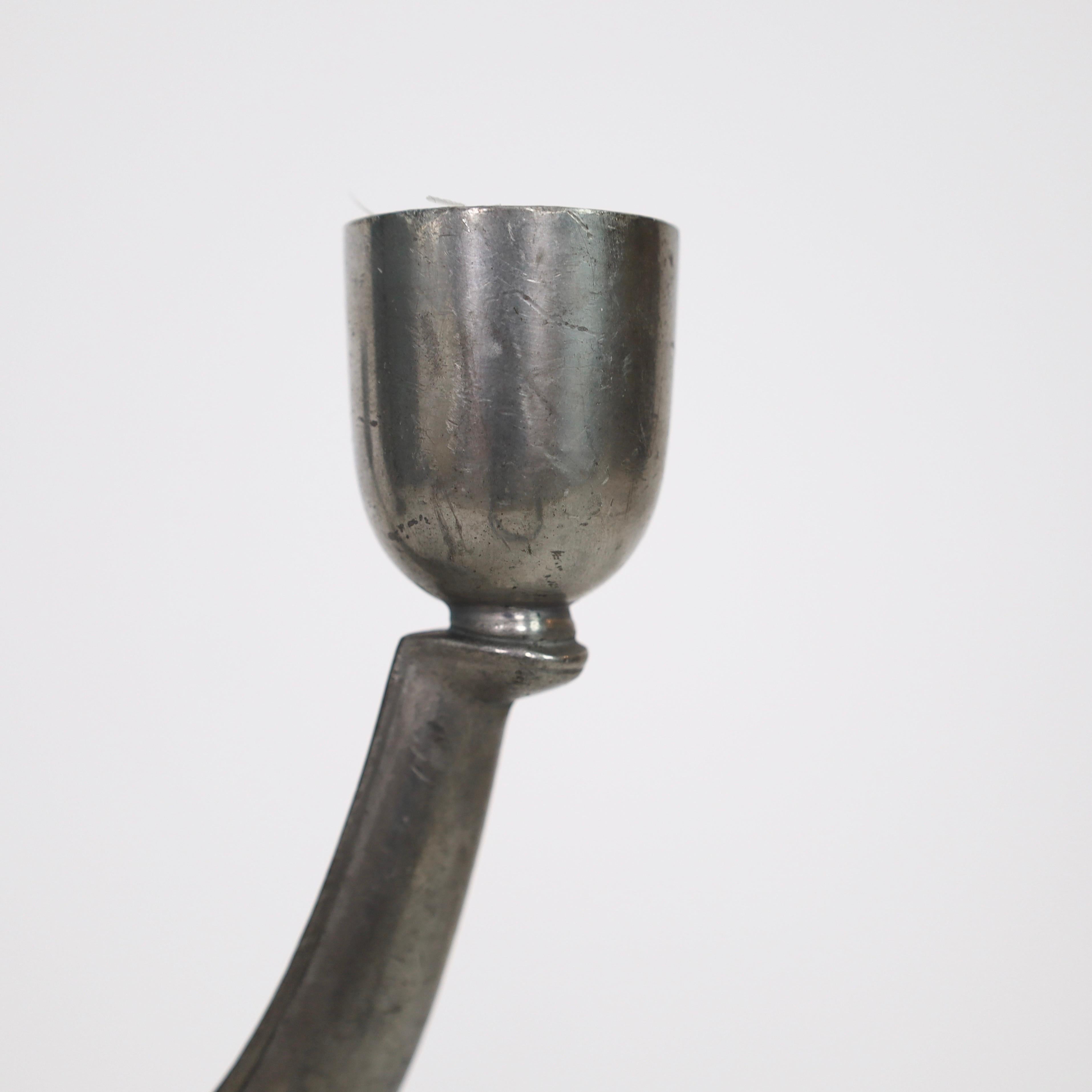 Pewter Candle Holders by Just Andersen, 1950s, Denmark For Sale 3