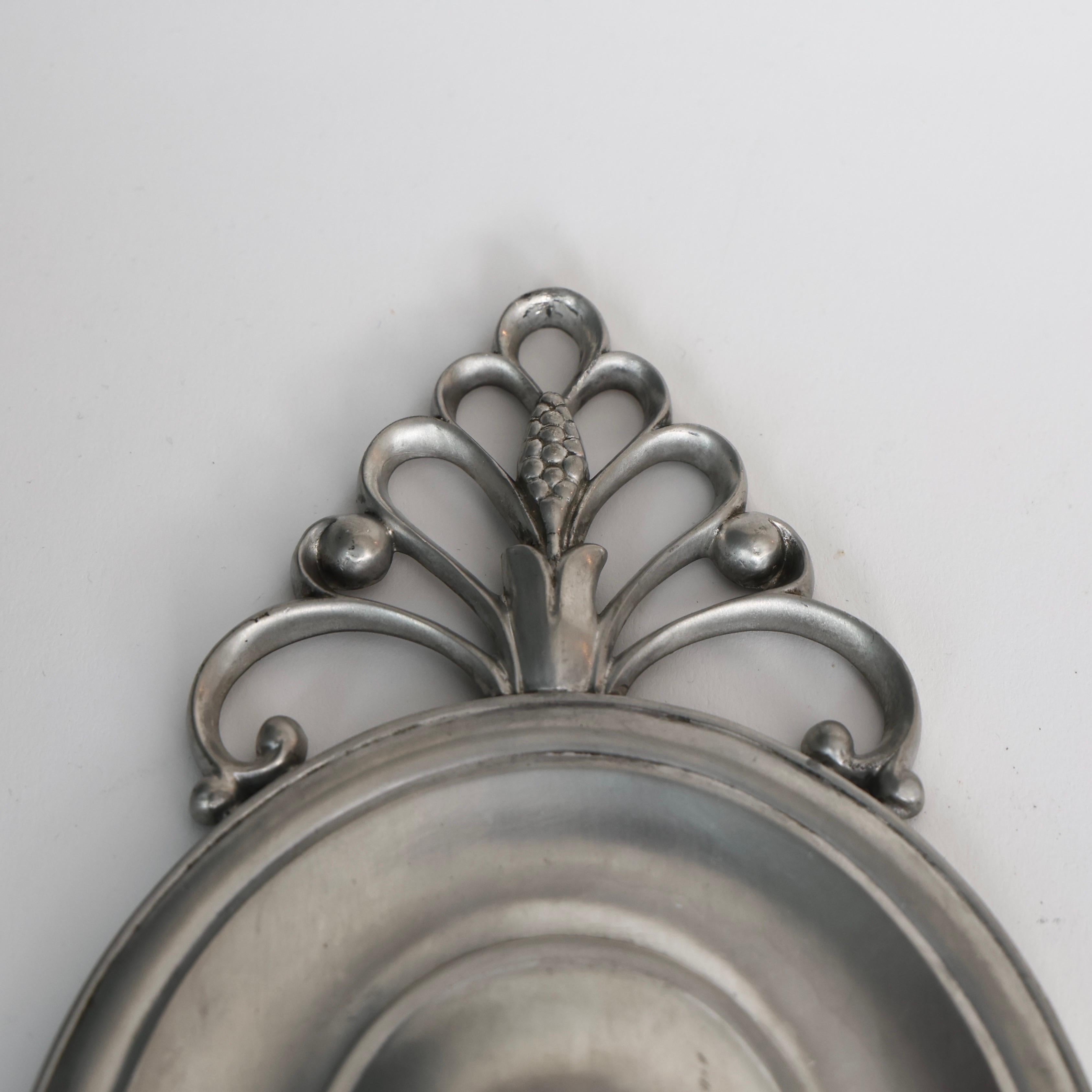 Early 20th Century Pewter Candle Sconces by Just Andersen, 1920s, Denmark For Sale