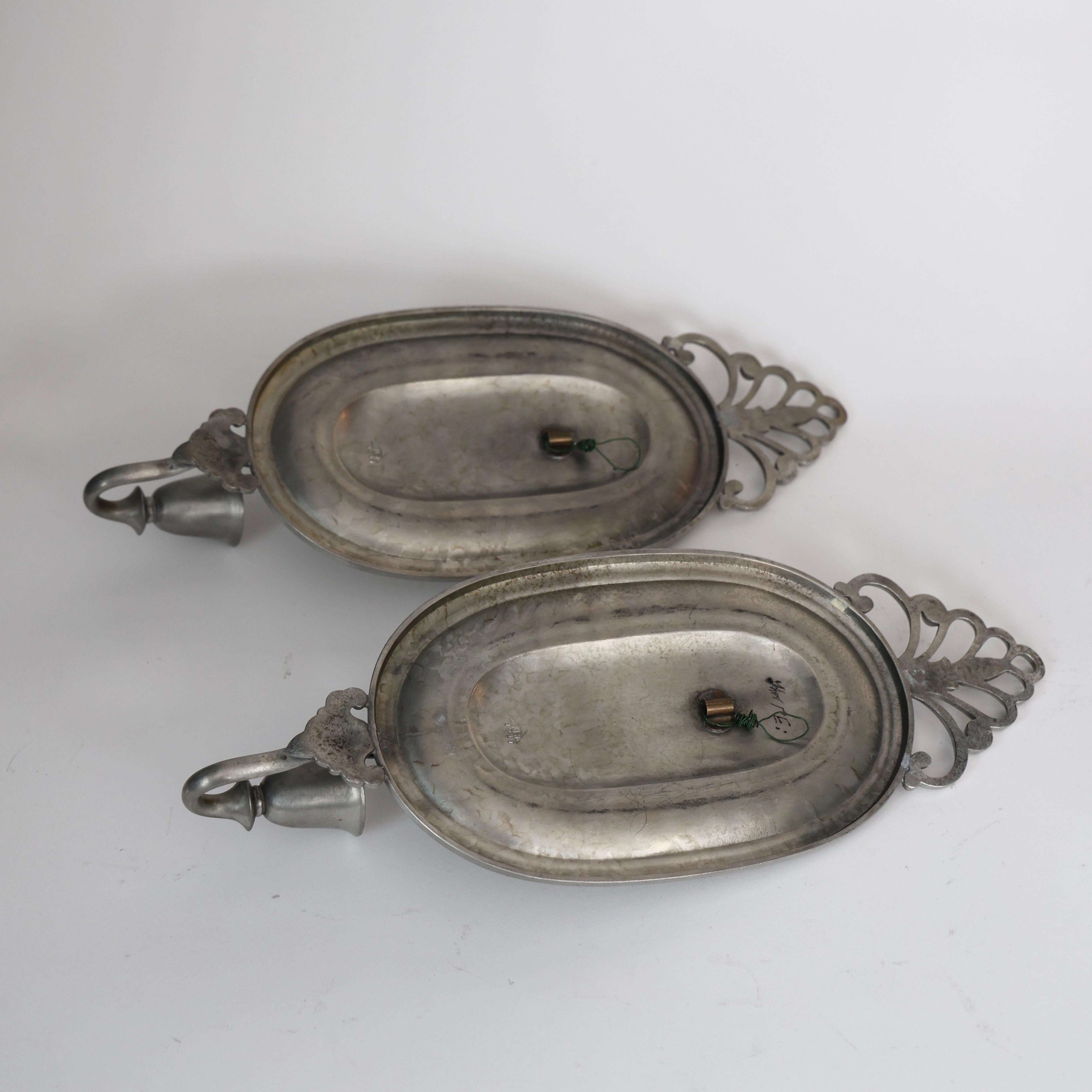 Pewter Candle Sconces by Just Andersen, 1920s, Denmark For Sale 3