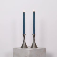 Pewter Candlestick Holders by Arne Erkers for Just Andersen, 1950s, Denmark