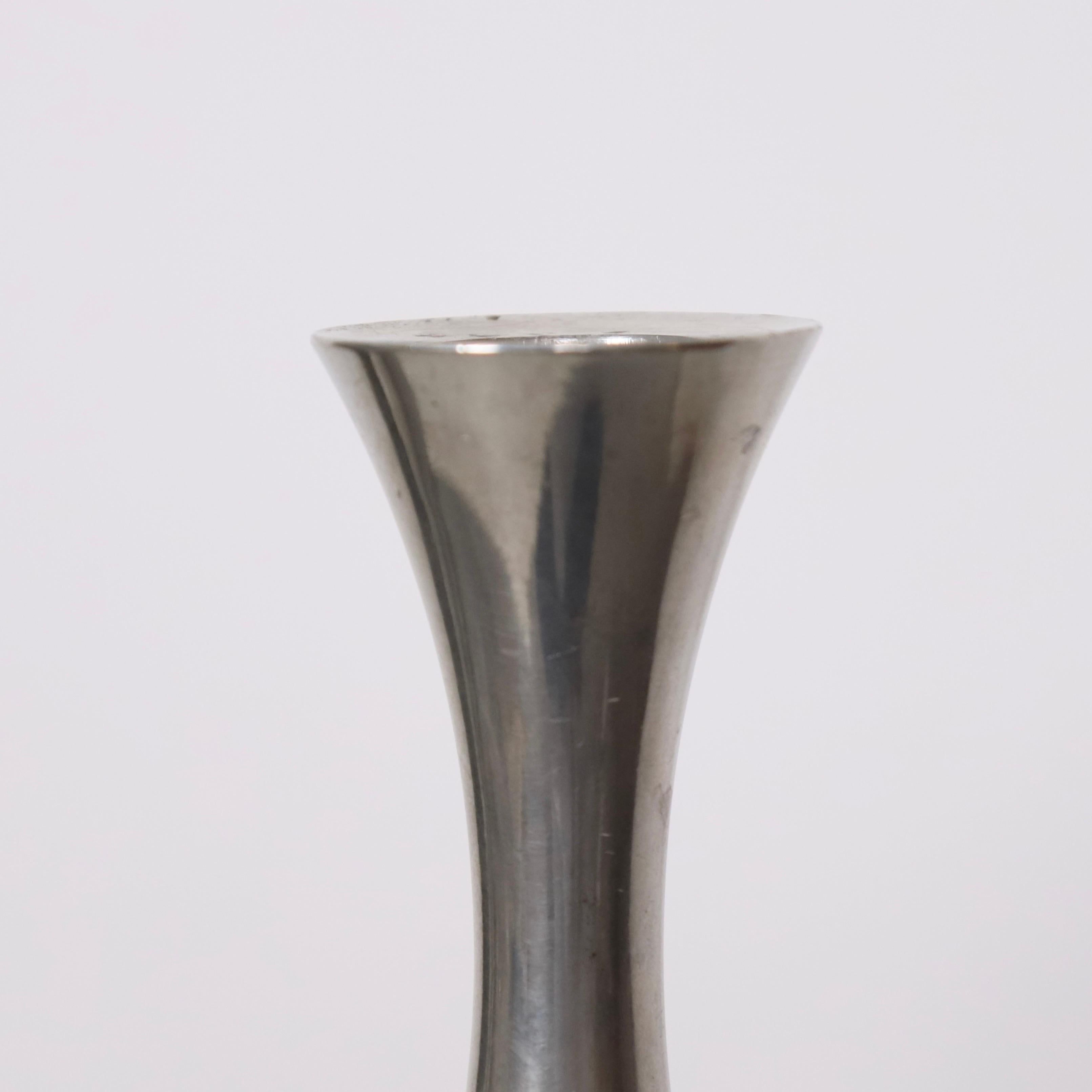 Metal Pewter Candlestick Holders by Arne Erkers for Just Andersen, 1950s, Denmark For Sale