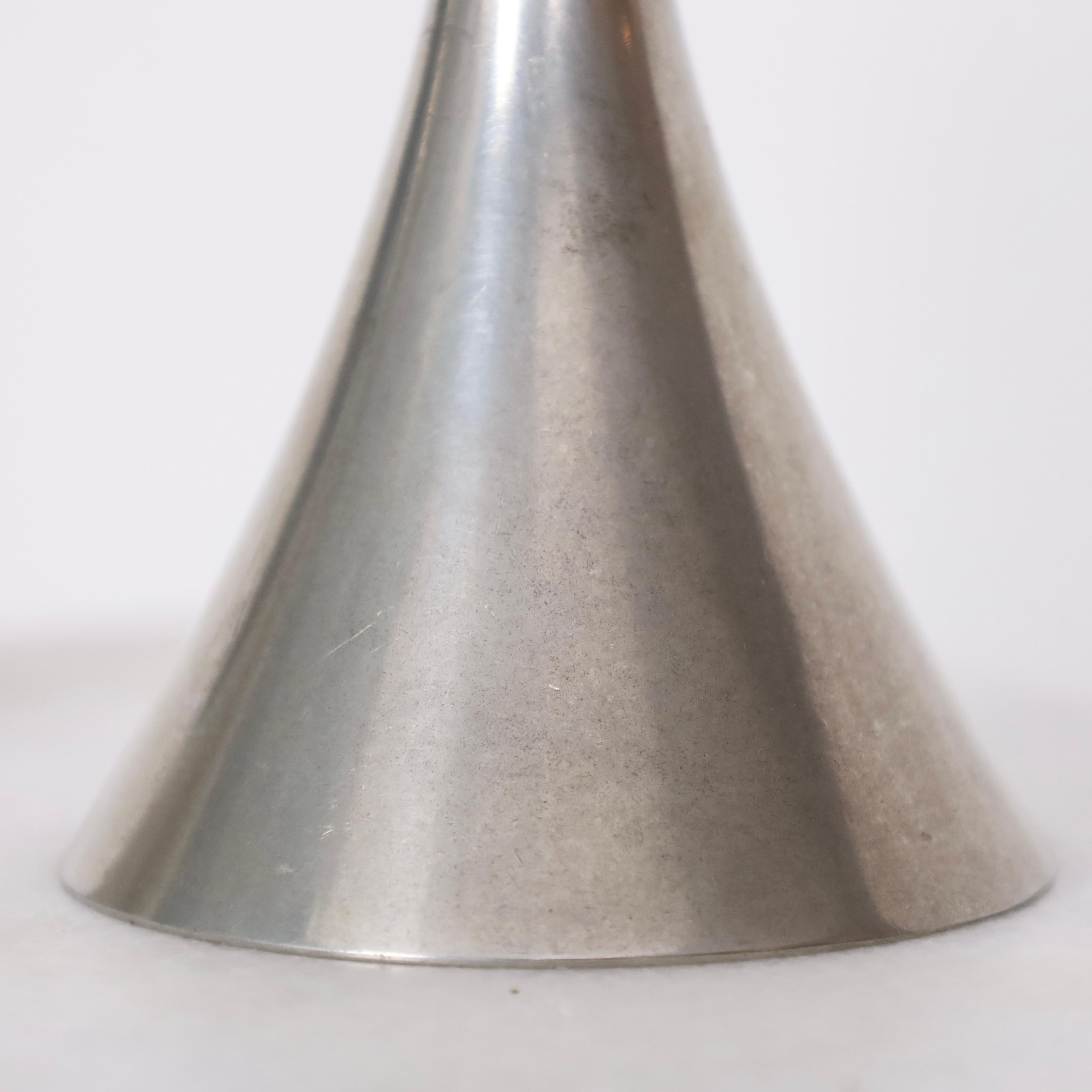 Pewter Candlestick Holders by Arne Erkers for Just Andersen, 1950s, Denmark For Sale 1