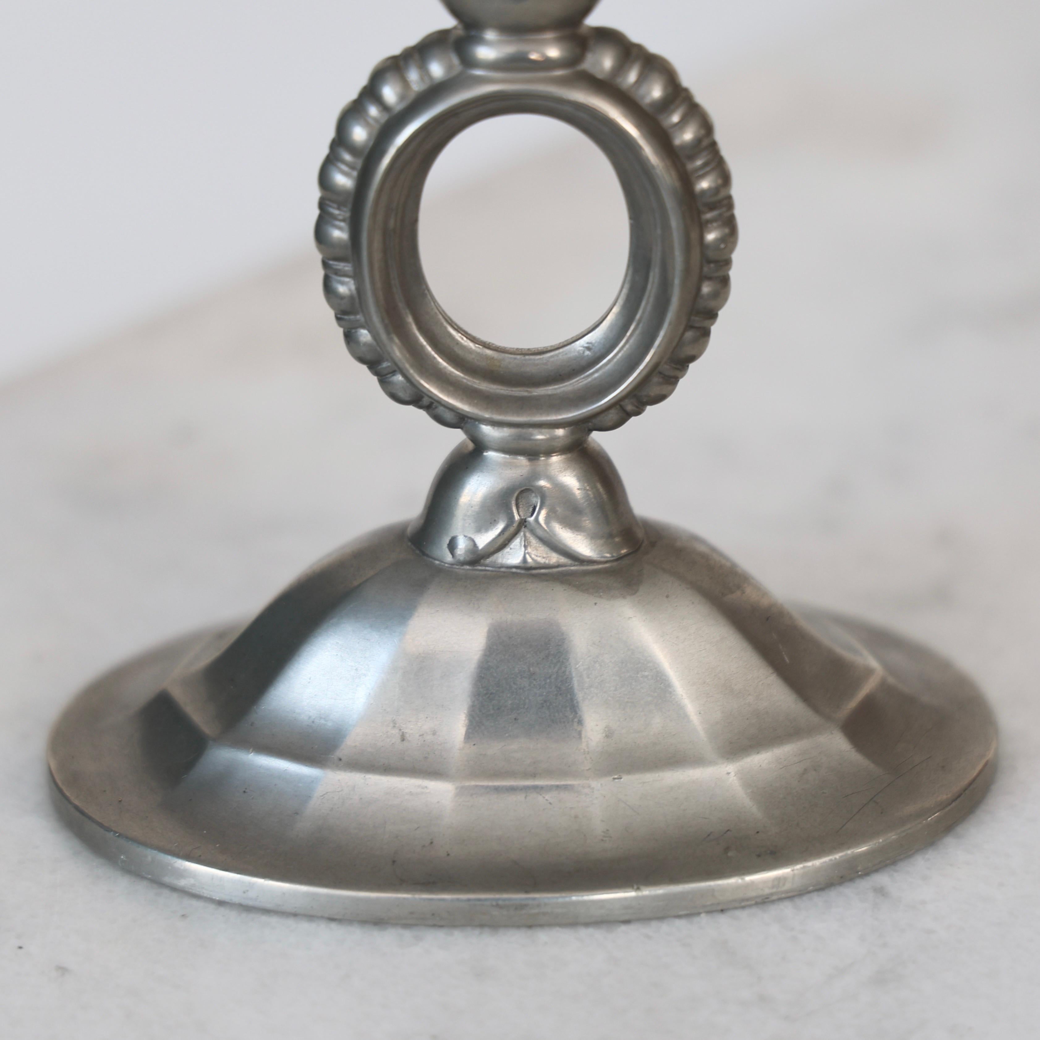 Pewter Candlestick Holders by Just Andersen, 1920s, Denmark For Sale 4