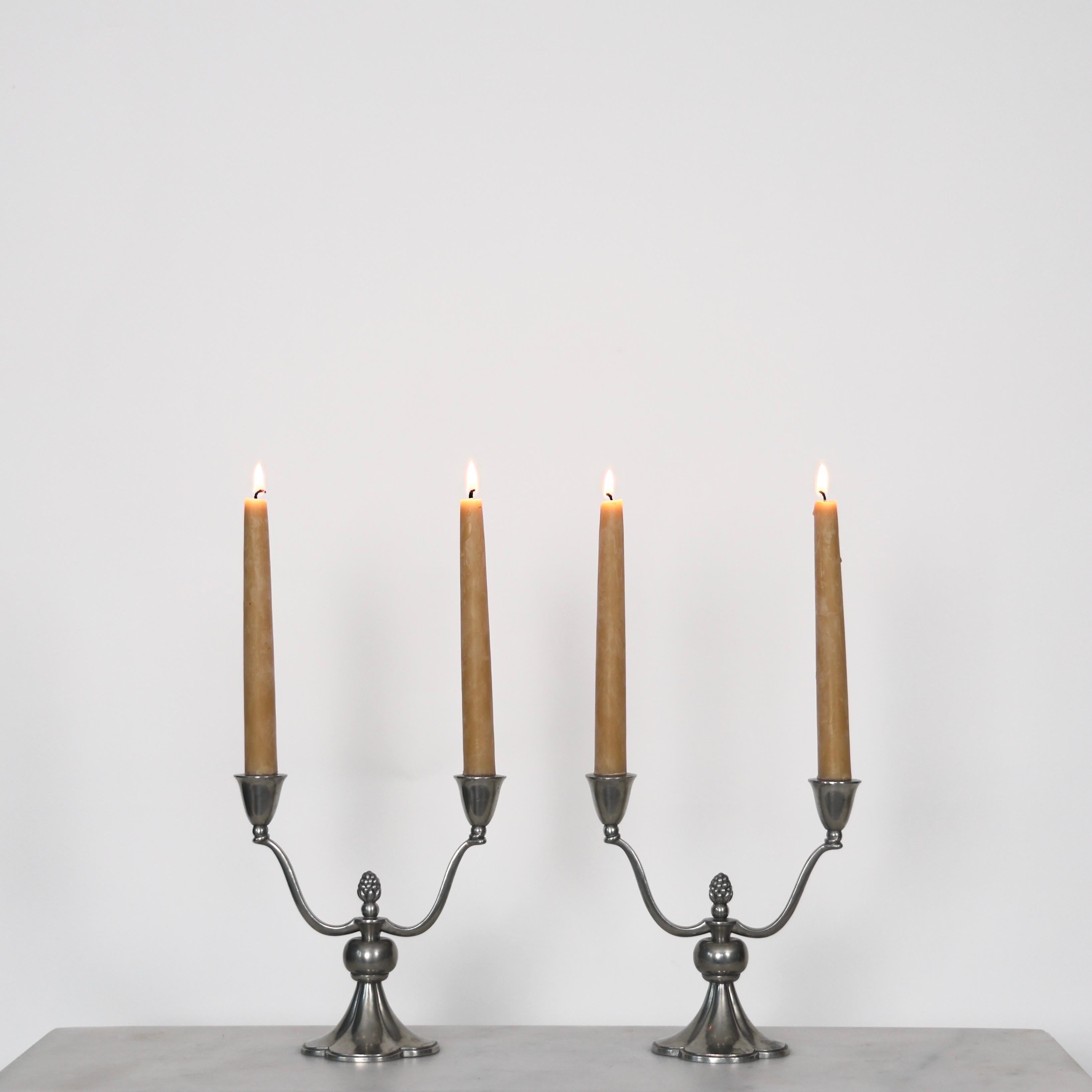 Pewter Candlestick Holders by Just Andersen, 1920s, Denmark For Sale 4