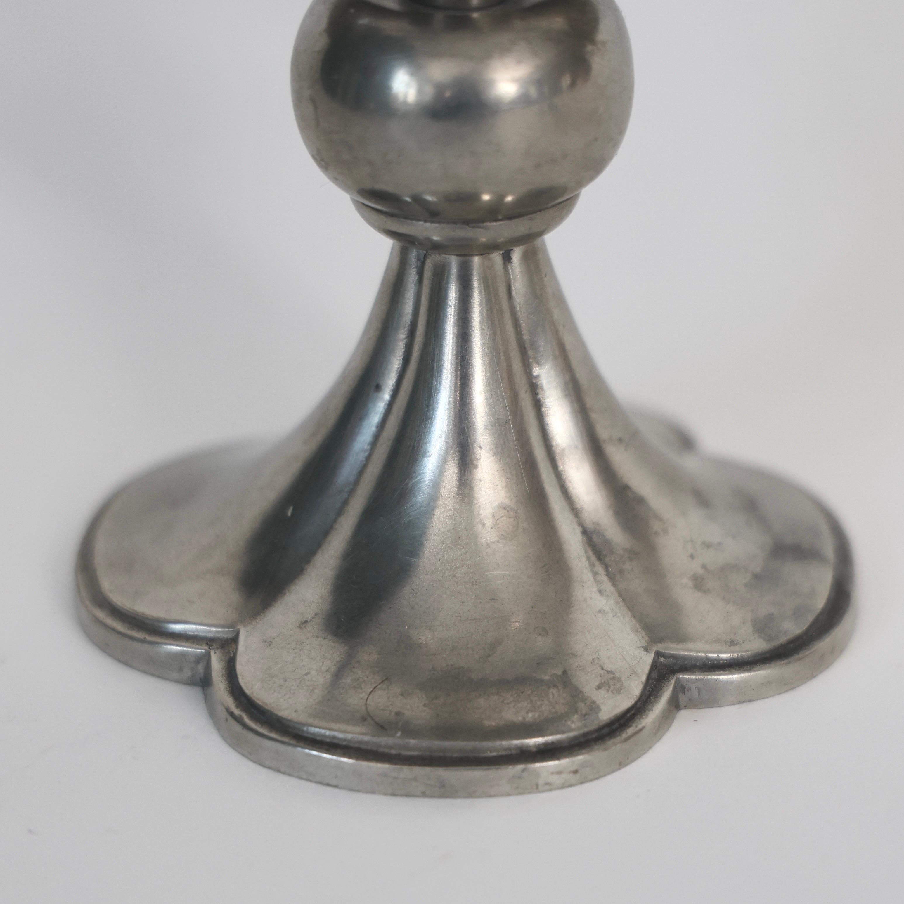 Pewter Candlestick Holders by Just Andersen, 1920s, Denmark For Sale 2