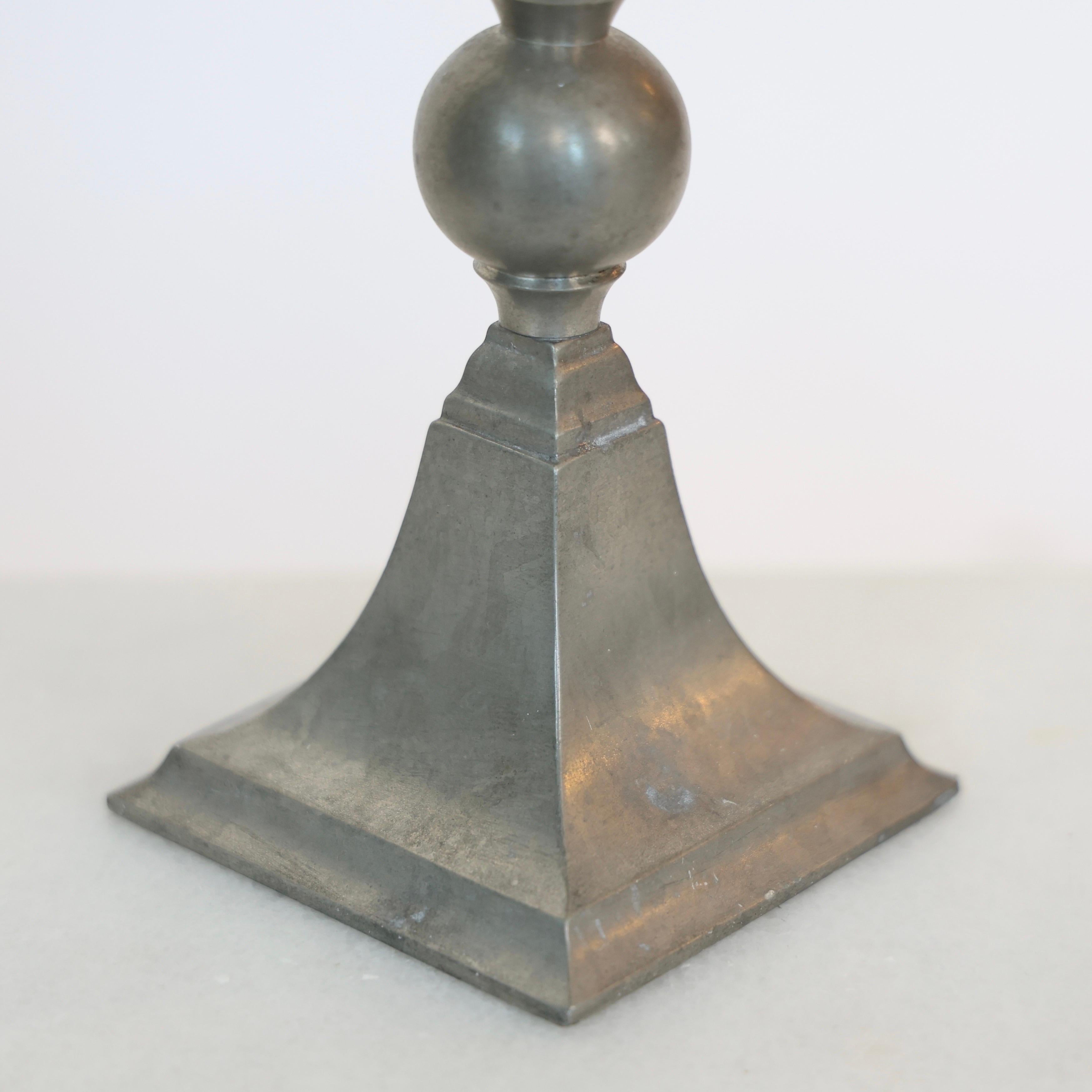 Kerzenständer aus Zinn von Just Andersen, 1920er Jahre, Dänemark im Angebot 2