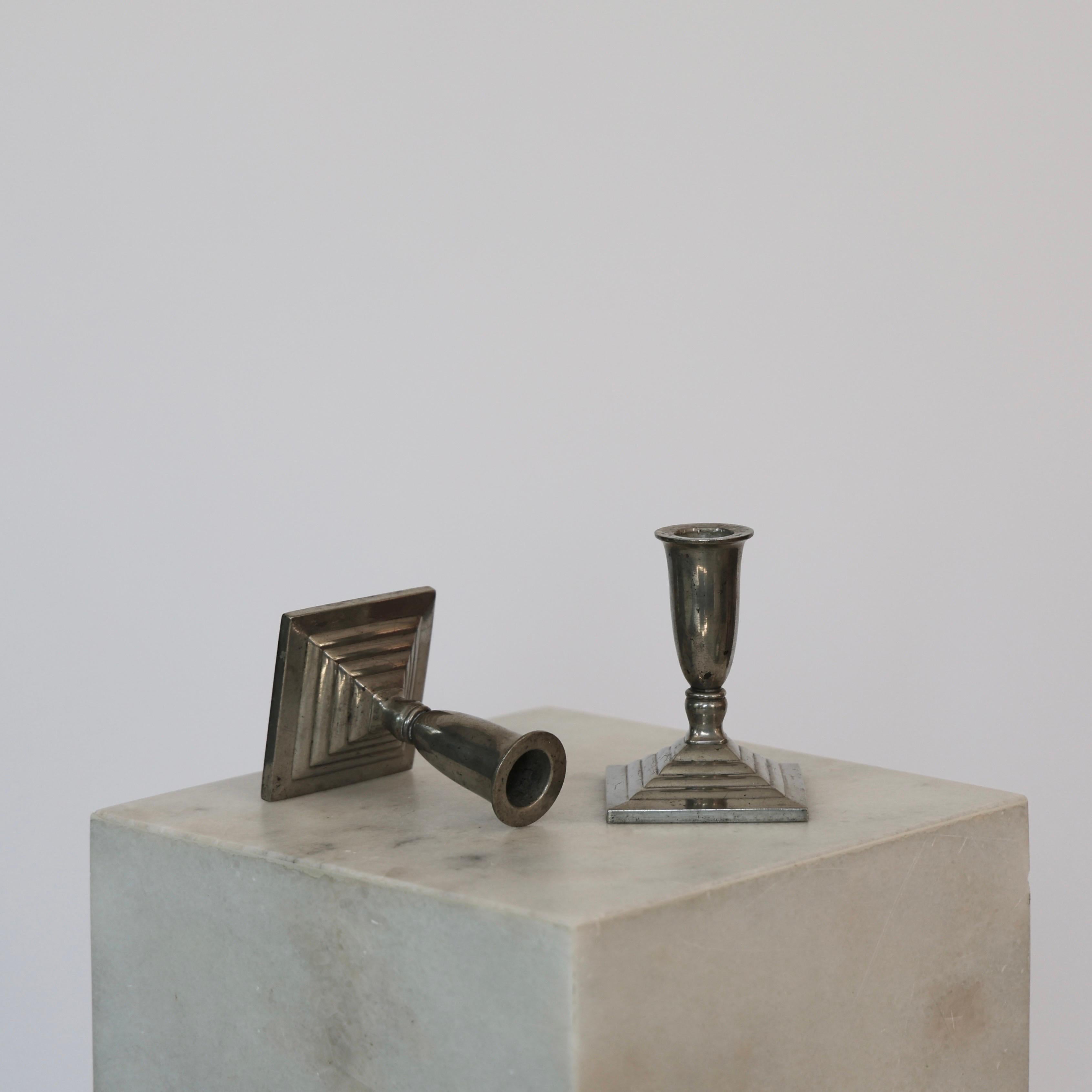 Mid-20th Century Pewter Candlestick Holders by Just Andersen, 1930s, Denmark For Sale