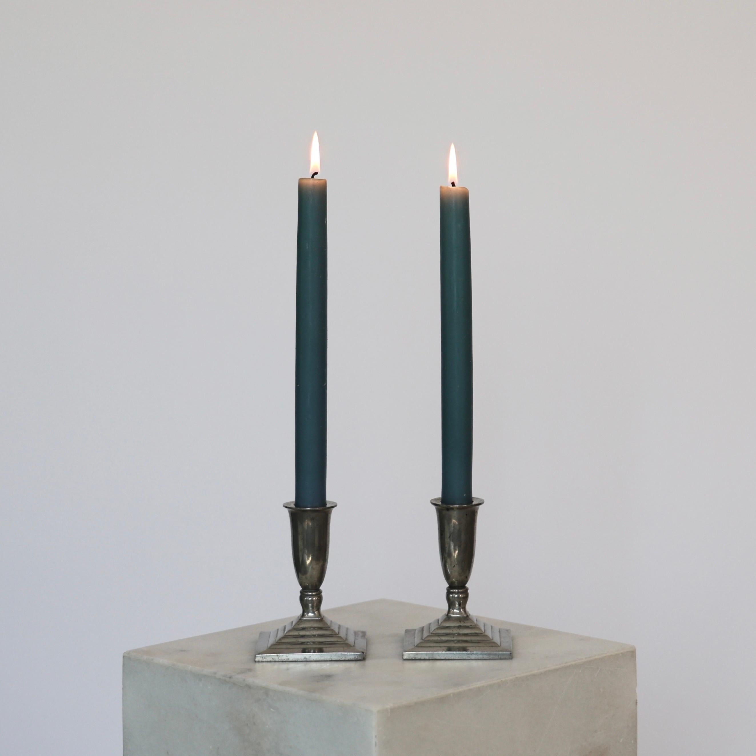 Pewter Candlestick Holders by Just Andersen, 1930s, Denmark For Sale 3