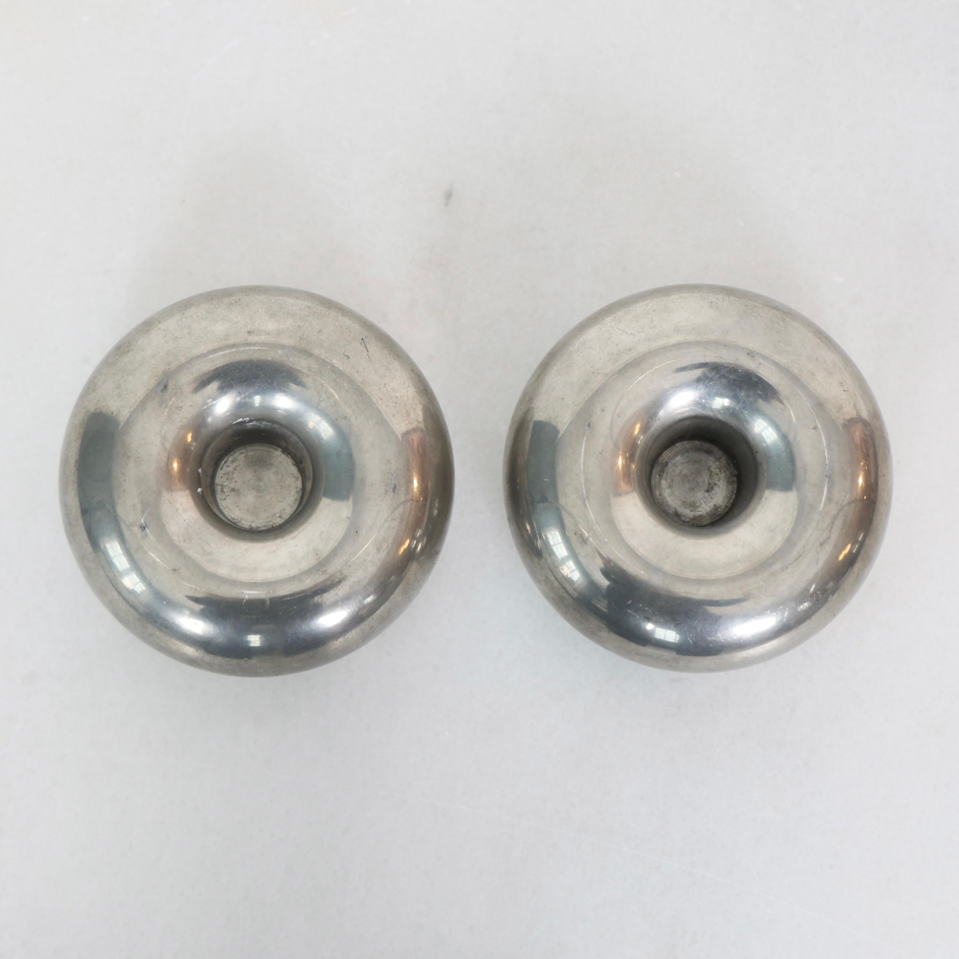 Pewter Candlesticks designed by Astrid Fog for Just Andersen, 1970s, Denmark For Sale 1