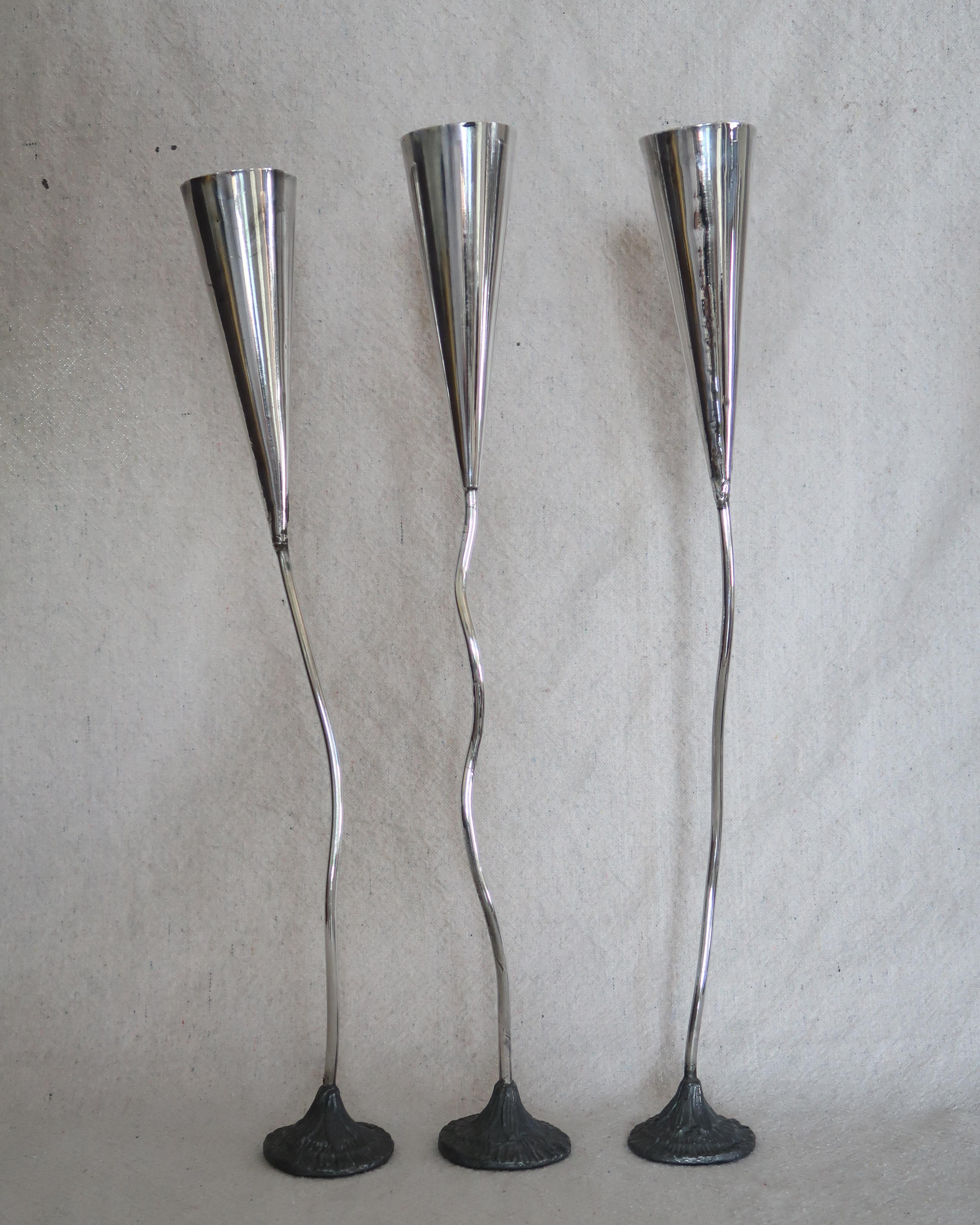 Unknown Pewter Candlesticks For Sale