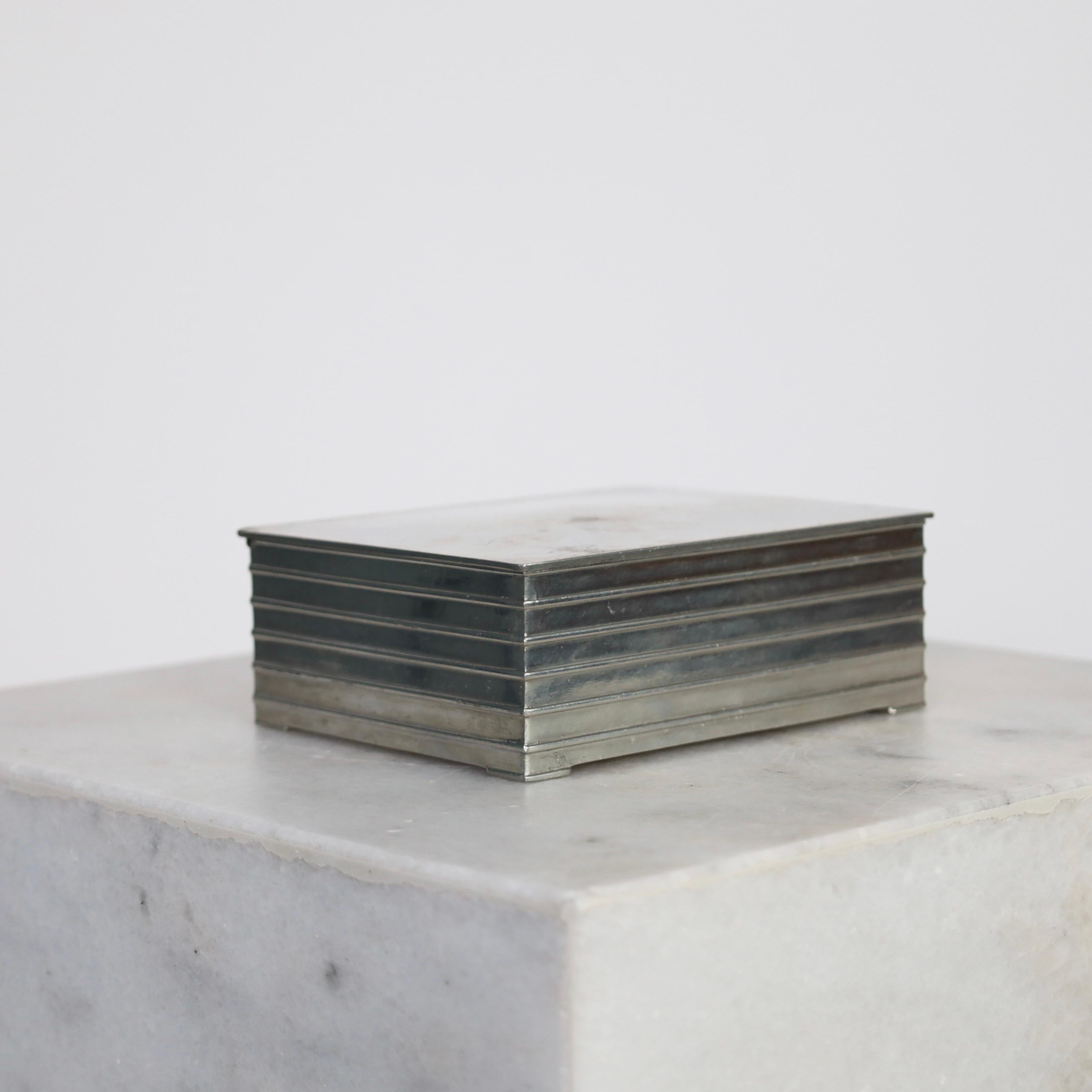 Pewter Casket by Ellen Schlanbusch by Just Andersen, 1950s, Denmark For Sale 6