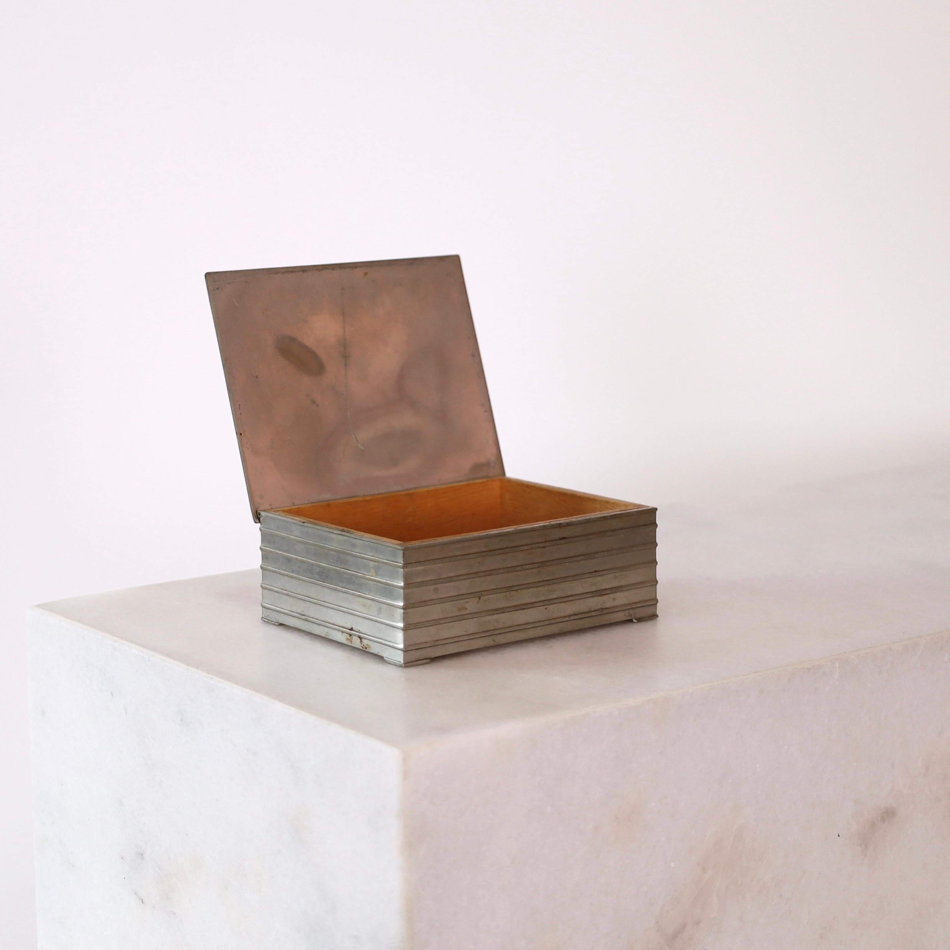 Danish Pewter casket by Ellen Schlanbusch by Just Andersen, 1950s, Denmark