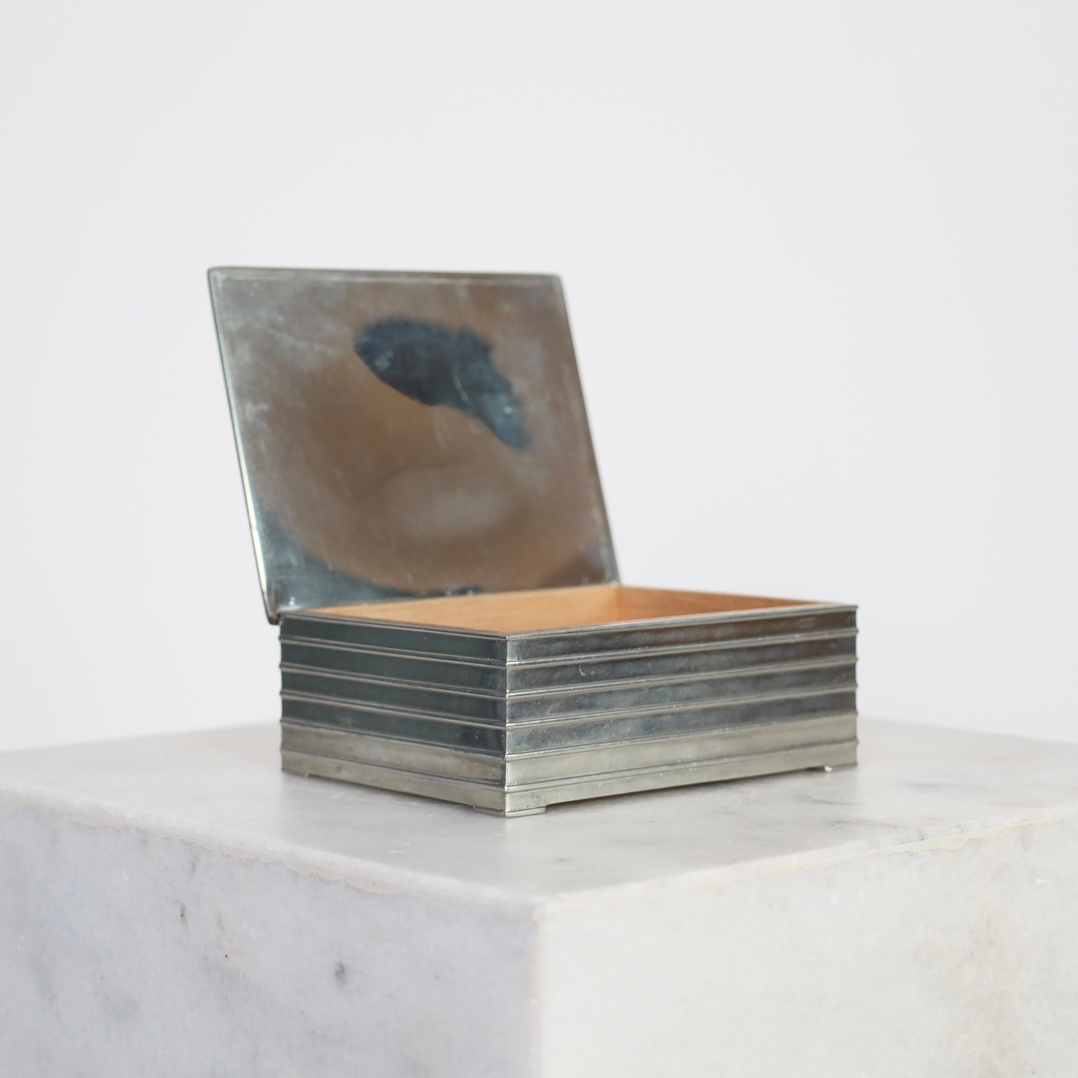Danish Pewter Casket by Ellen Schlanbusch by Just Andersen, 1950s, Denmark For Sale