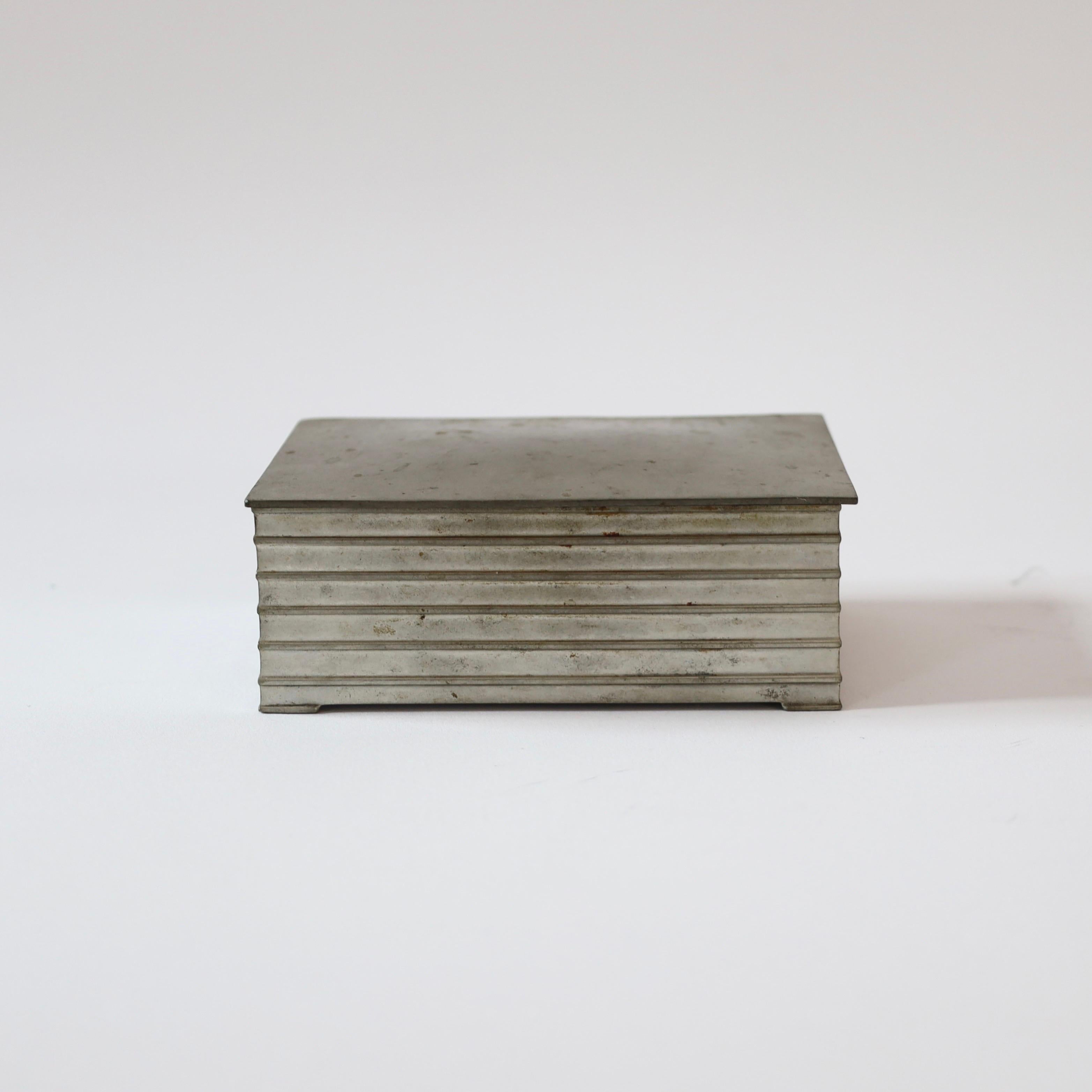 Mid-20th Century Pewter casket by Ellen Schlanbusch by Just Andersen, 1950s, Denmark