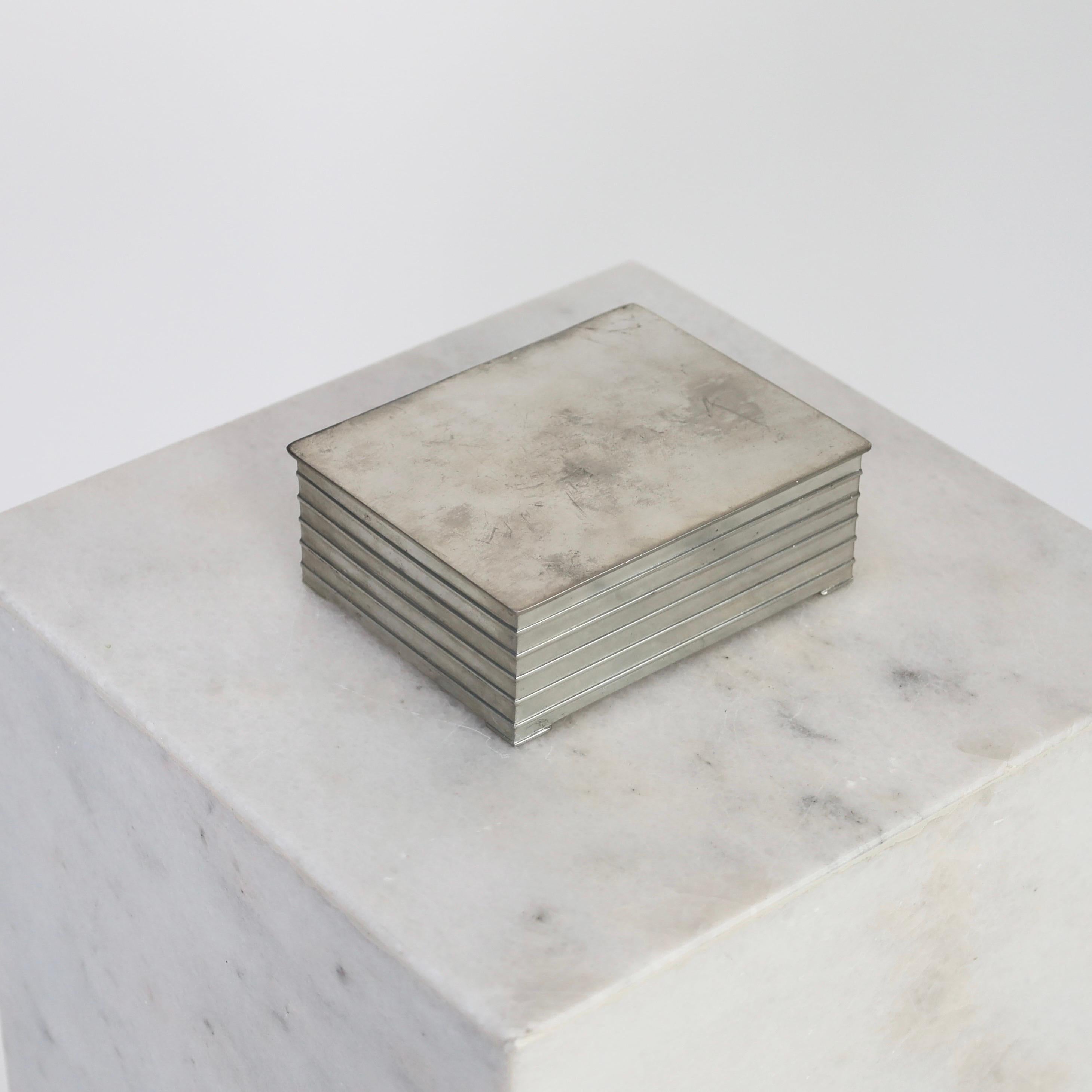 Mid-20th Century Pewter Casket by Ellen Schlanbusch by Just Andersen, 1950s, Denmark For Sale
