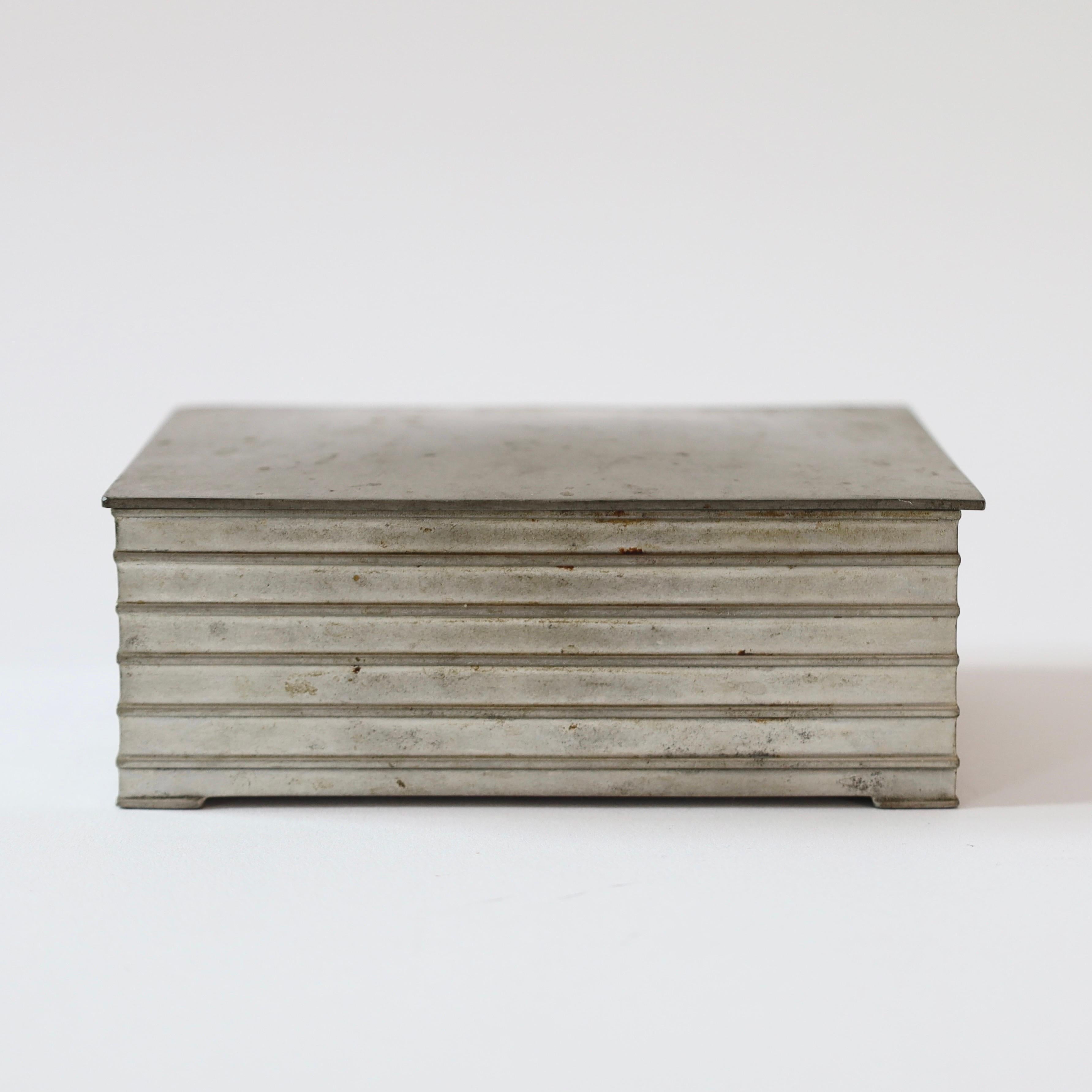 Pewter casket by Ellen Schlanbusch by Just Andersen, 1950s, Denmark 1