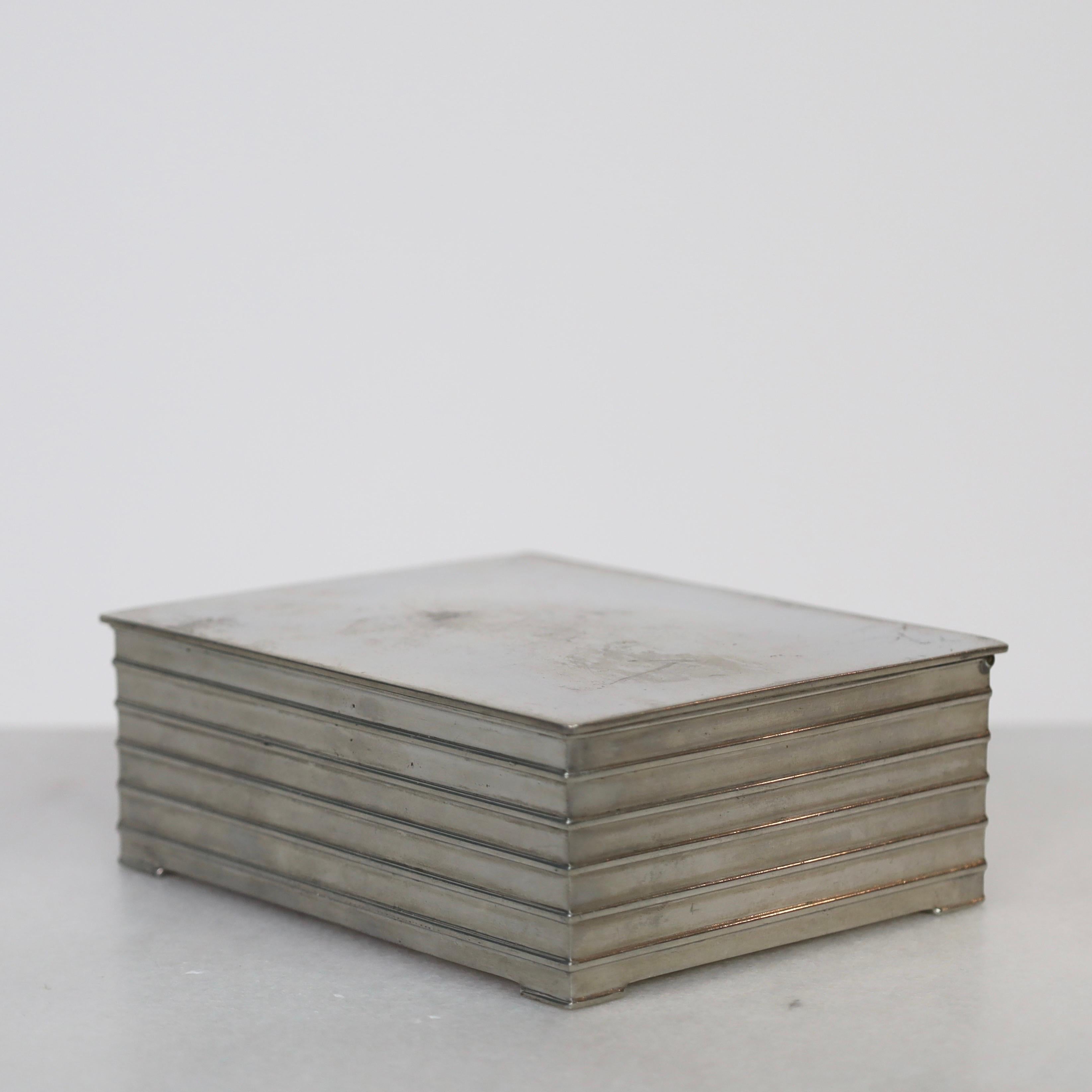 Pewter Casket by Ellen Schlanbusch by Just Andersen, 1950s, Denmark For Sale 1