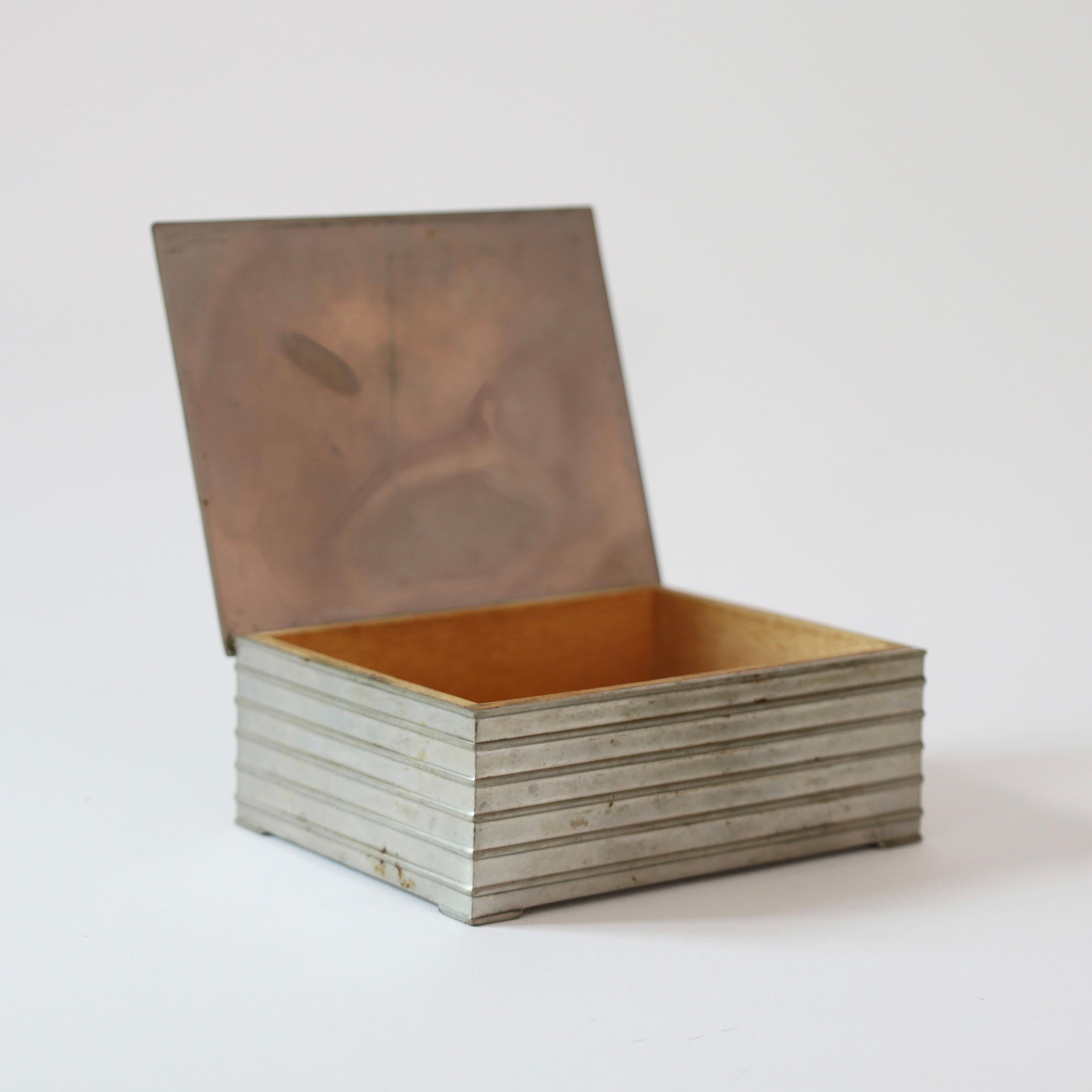 Pewter casket by Ellen Schlanbusch by Just Andersen, 1950s, Denmark 2