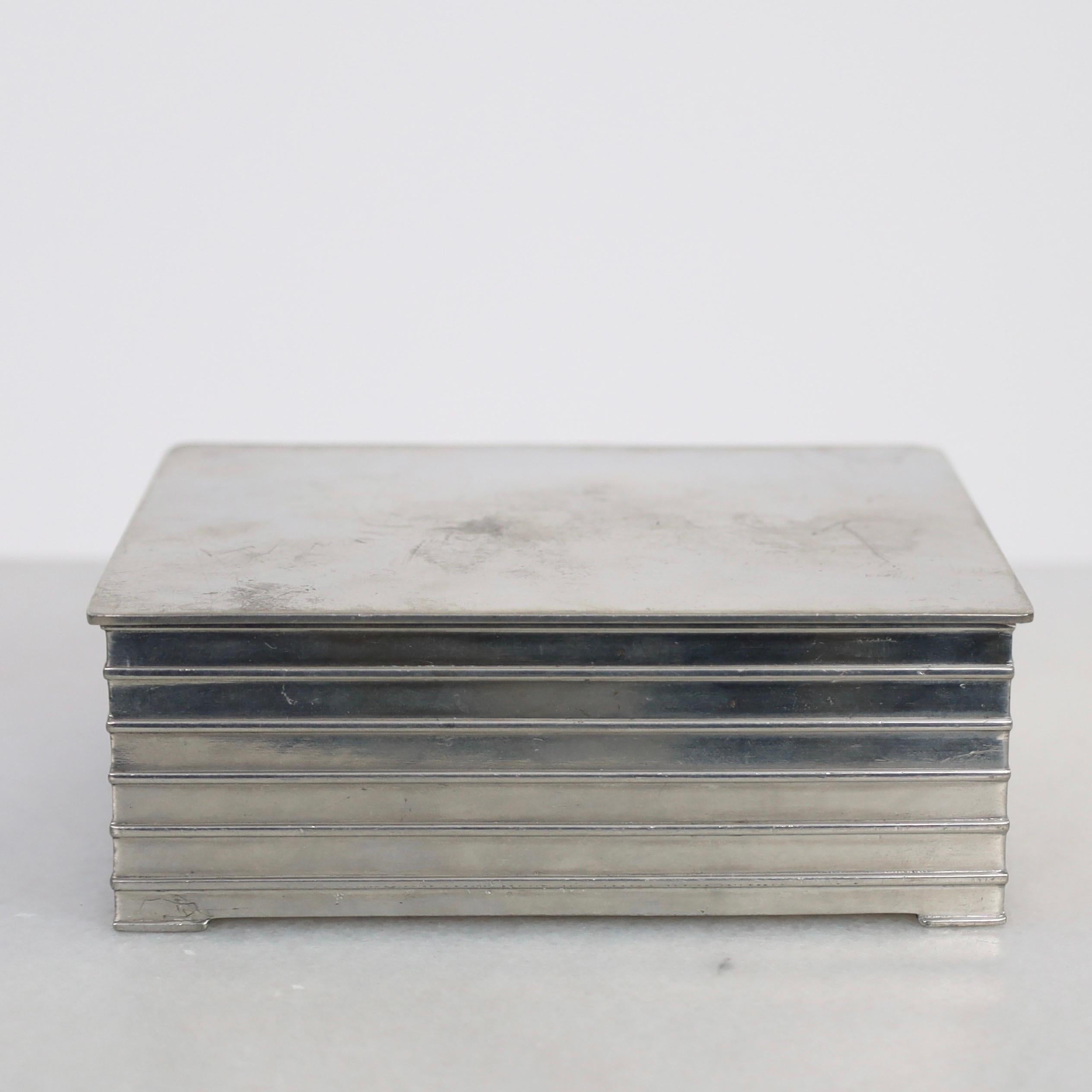 Pewter Casket by Ellen Schlanbusch by Just Andersen, 1950s, Denmark For Sale 2