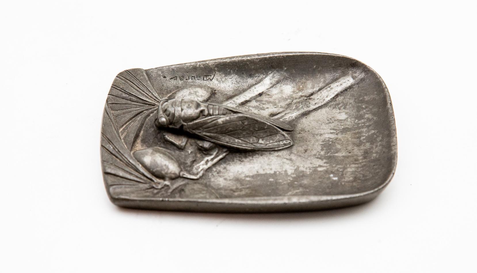 Pewter Cicada Vide Poche by Maurice Daurat In Good Condition In New York, NY