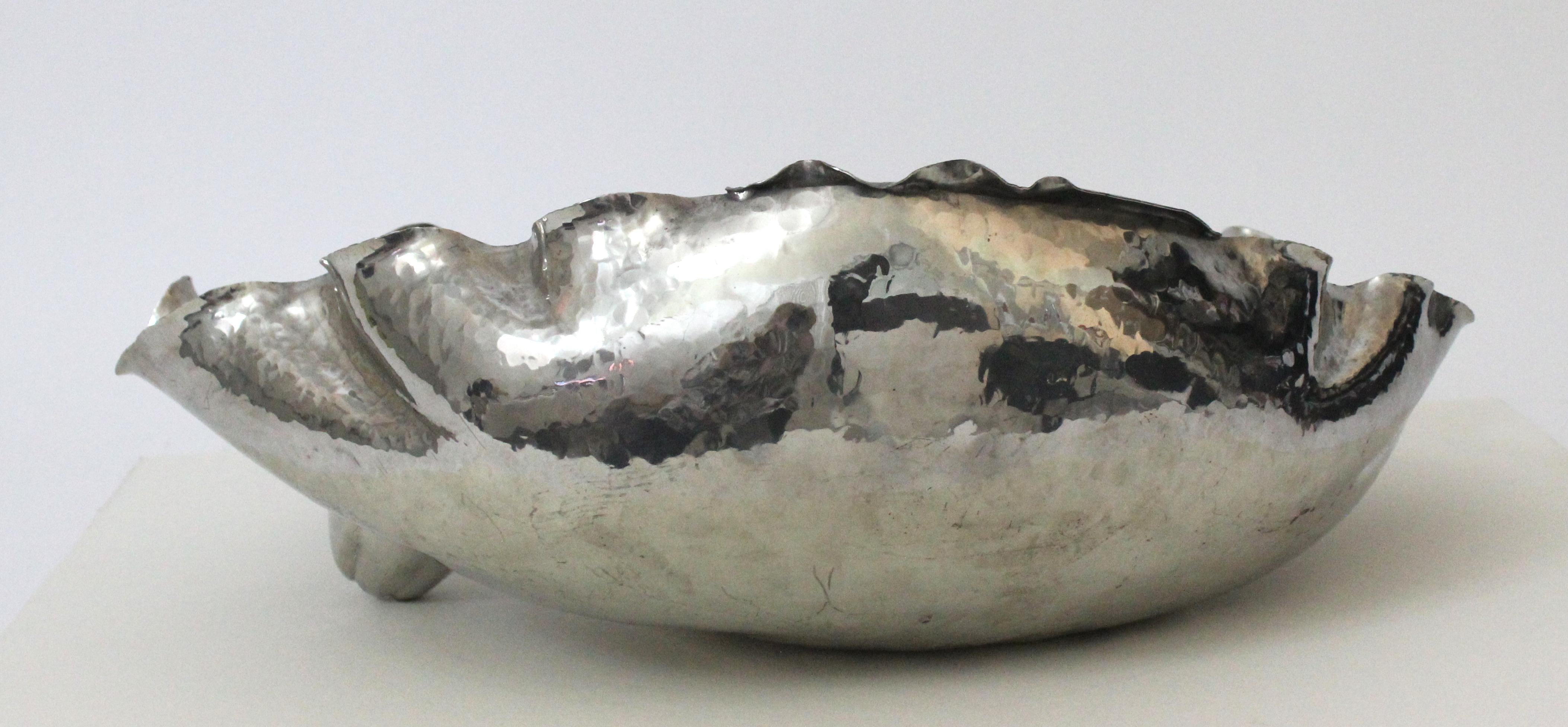 20th Century Pewter Clamshell Dish by Lavorazione