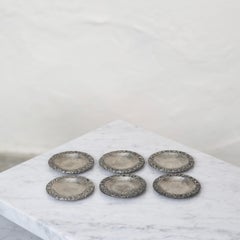 Pewter Coasters with Floral Rims designed by Just Andersen, 1920s, Denmark
