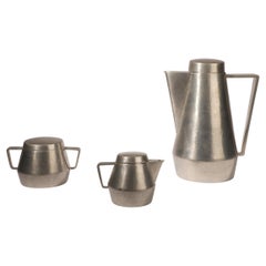 Juego de café y té de peltre de G. Wahlgren para Visby1200