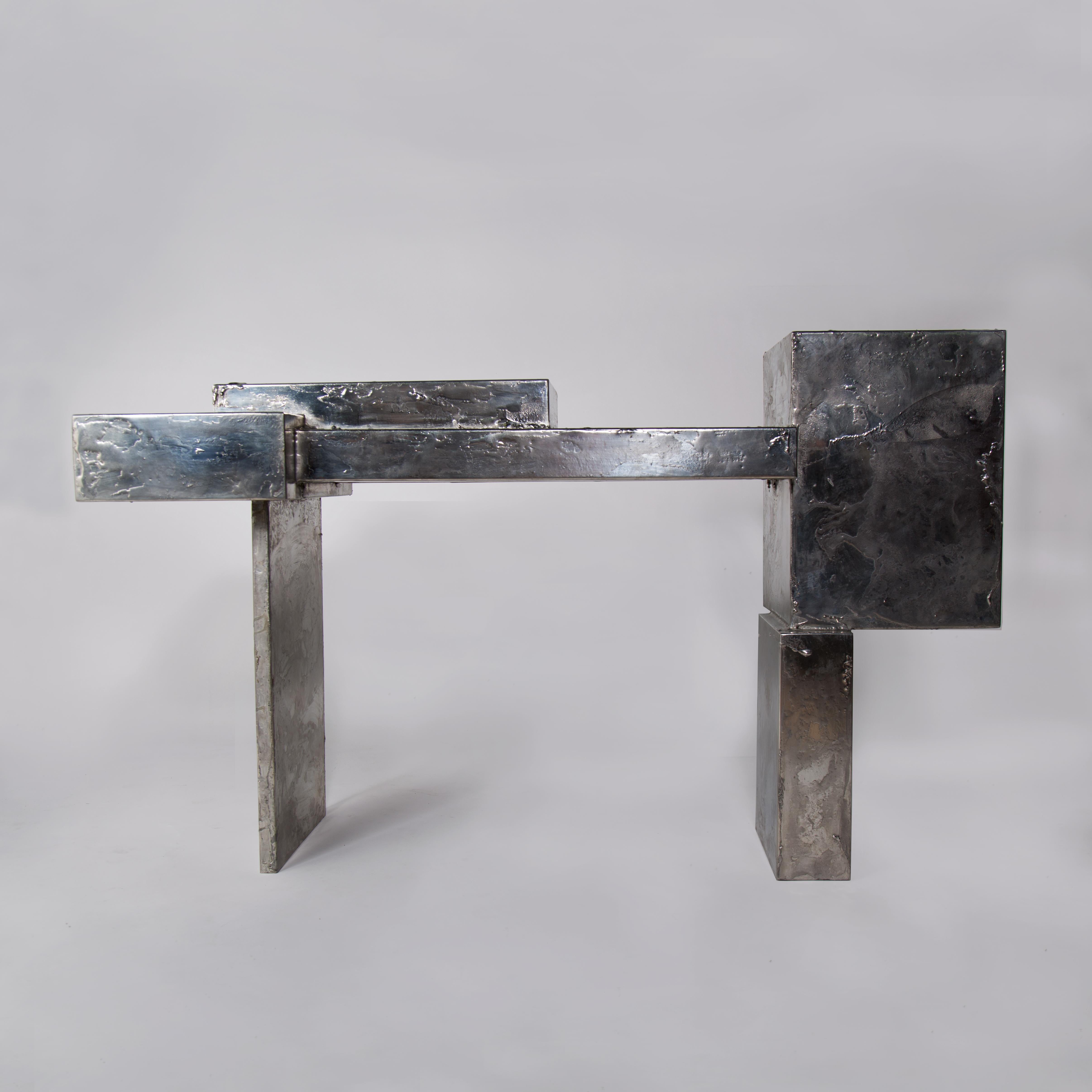 American Pewter Console by Gentner Design For Sale