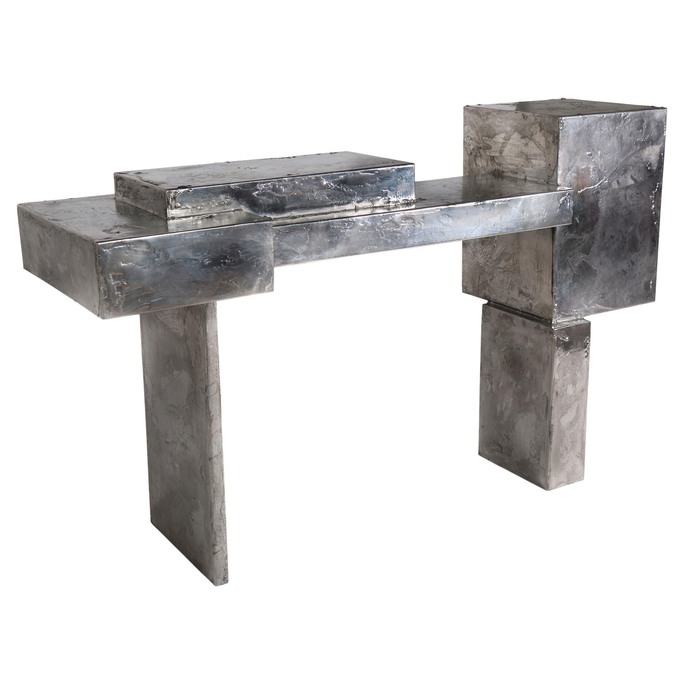 Pewter Console by Gentner Design For Sale