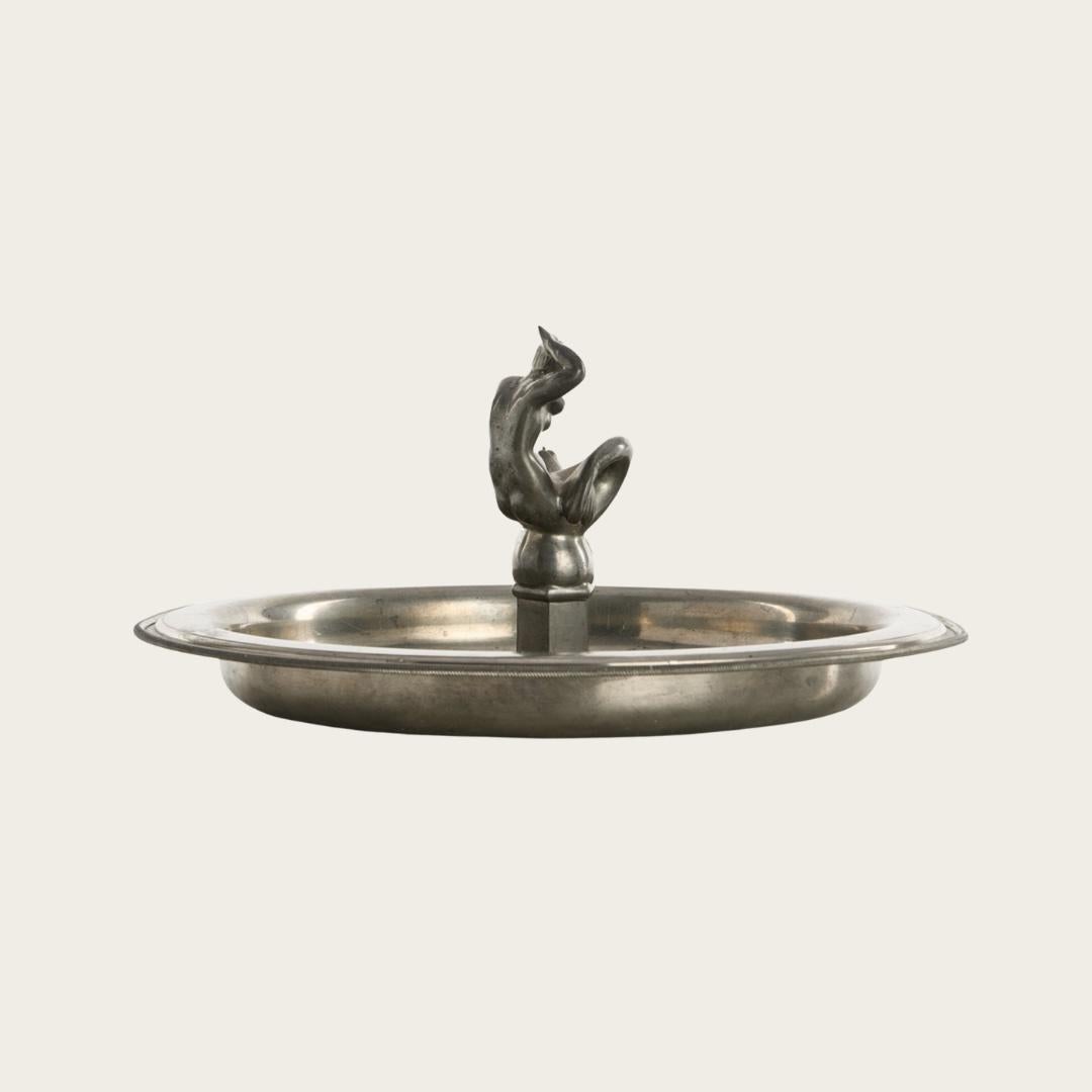 Pewter Dish with Mermaid and Fish Centerpiece in The Style of Just Andersen (Unbekannt) im Angebot