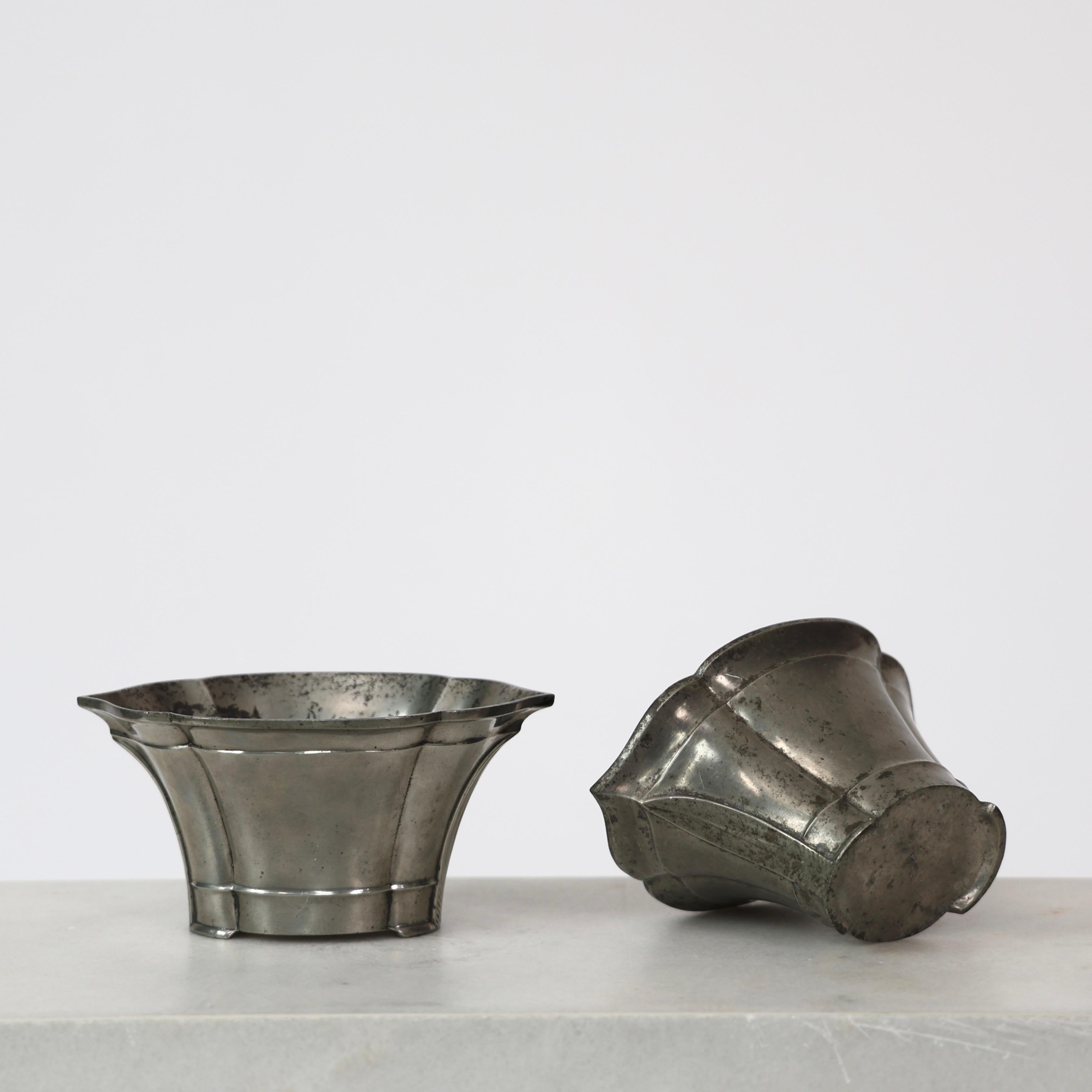 Pewter Flowerpots by Just Andersen, 1920s, Denmark For Sale 4