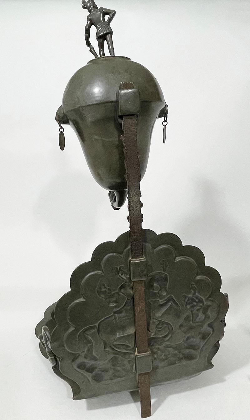 Pewter fountain and basin with a scene of Saint George and the dragon For Sale 8