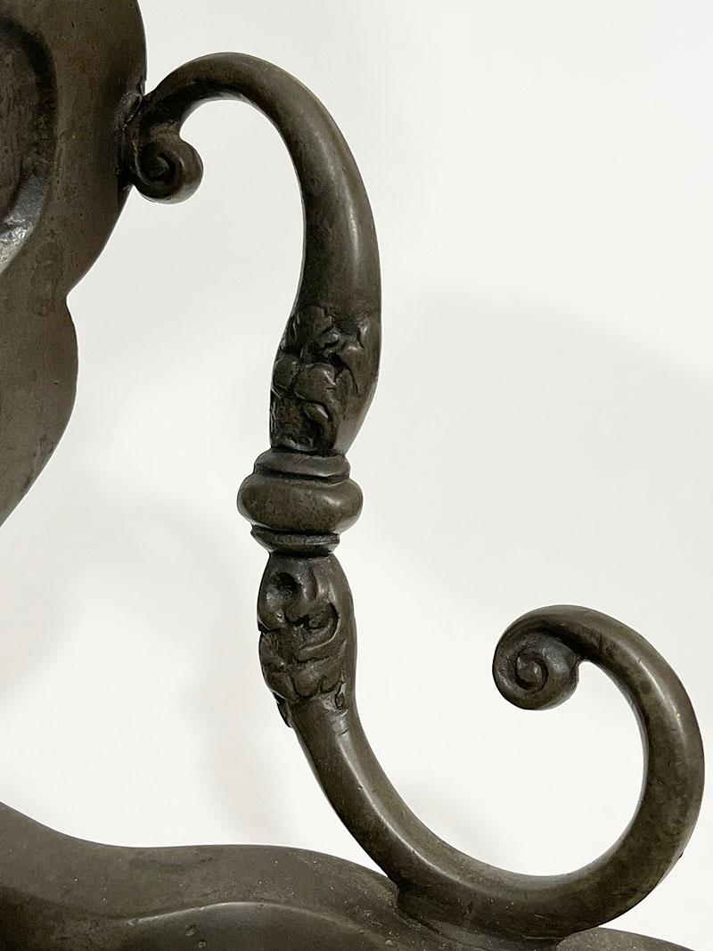 18th Century Pewter fountain and basin with a scene of Saint George and the dragon For Sale