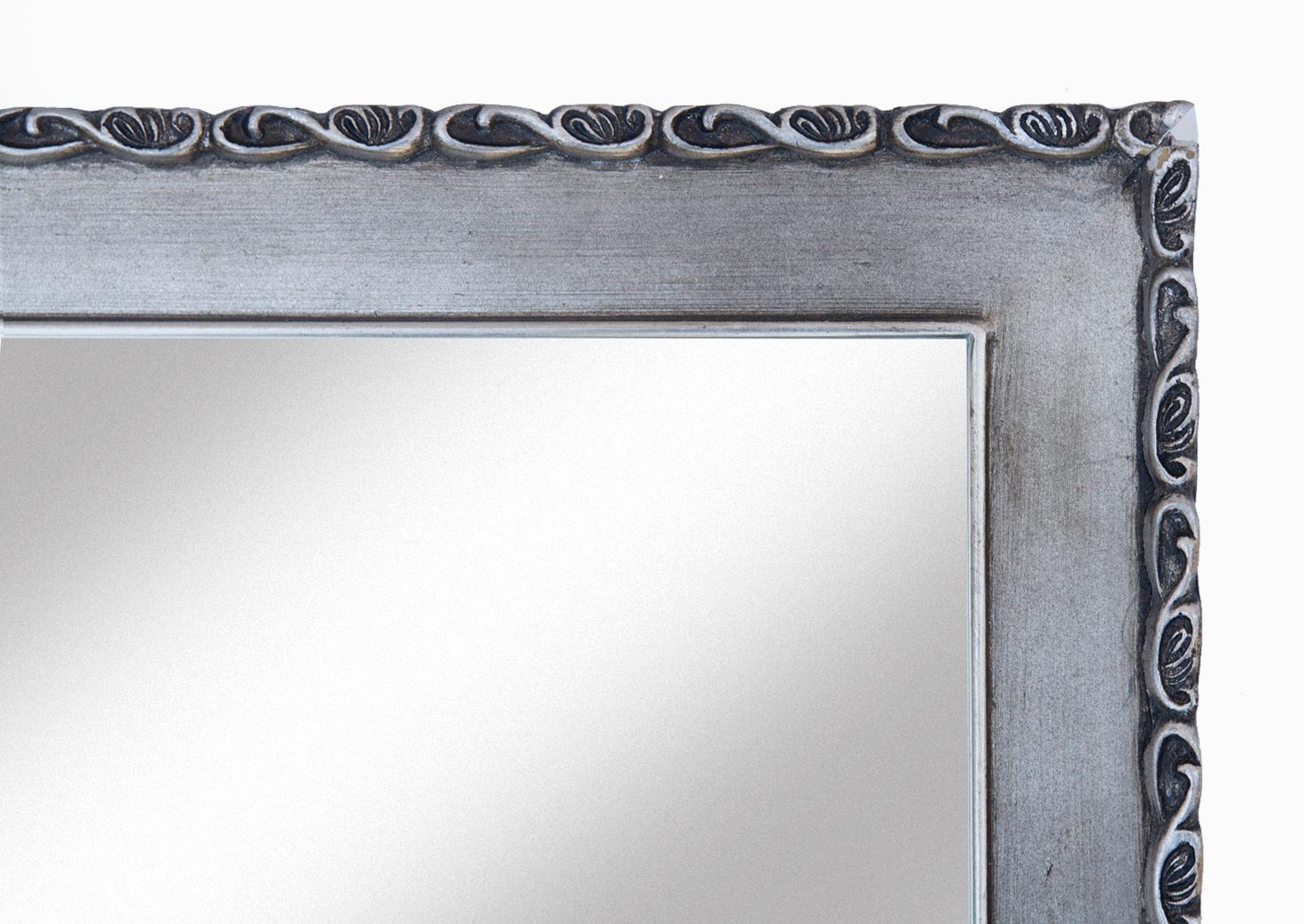Pewter Framed Mirror In Excellent Condition For Sale In Malibu, CA