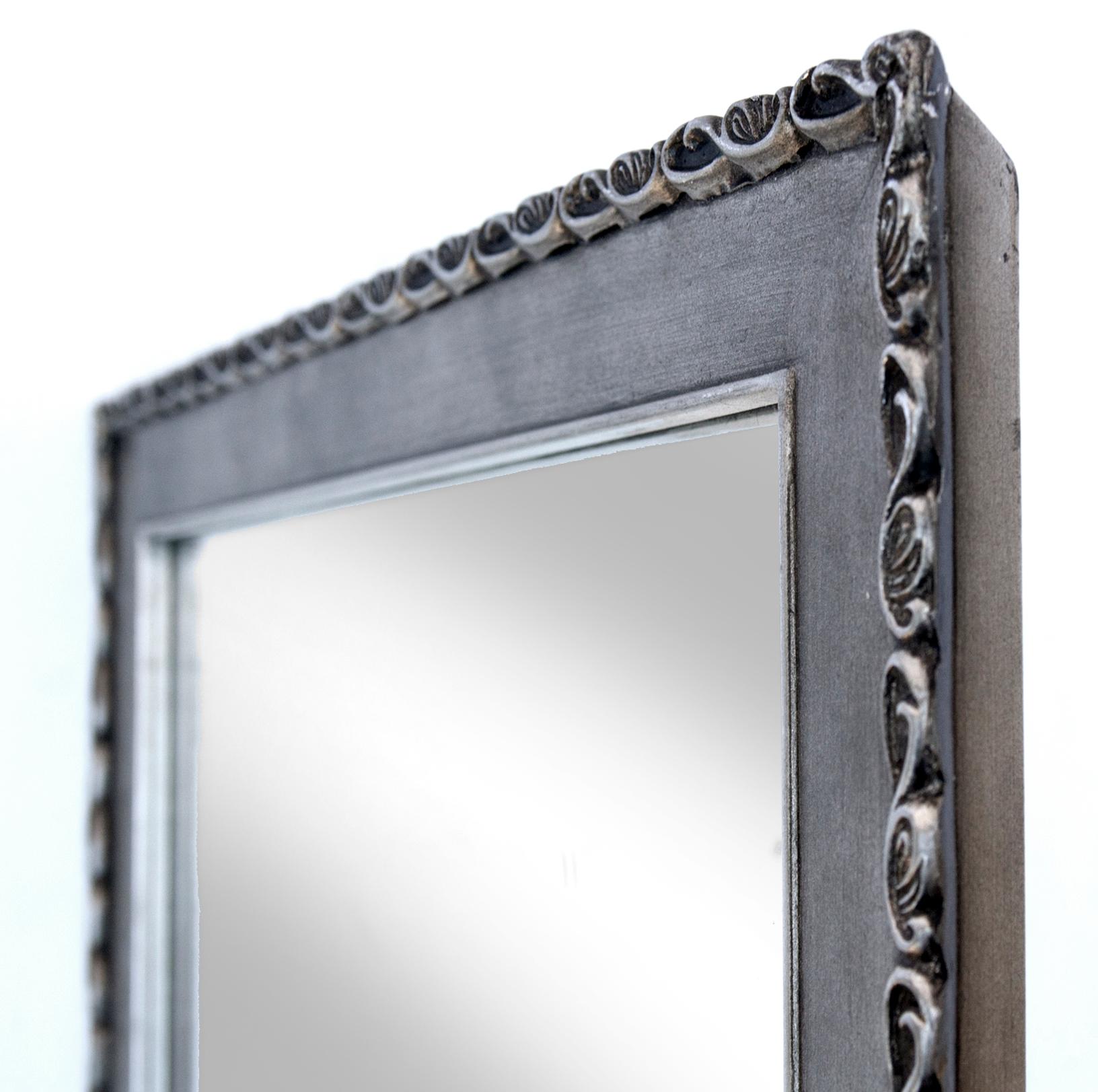 Pewter Framed Mirror For Sale 2