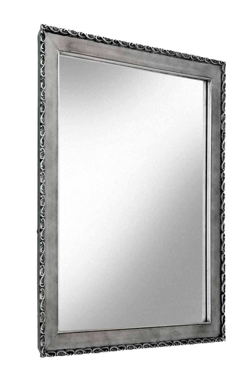 Pewter Framed Mirror For Sale 3