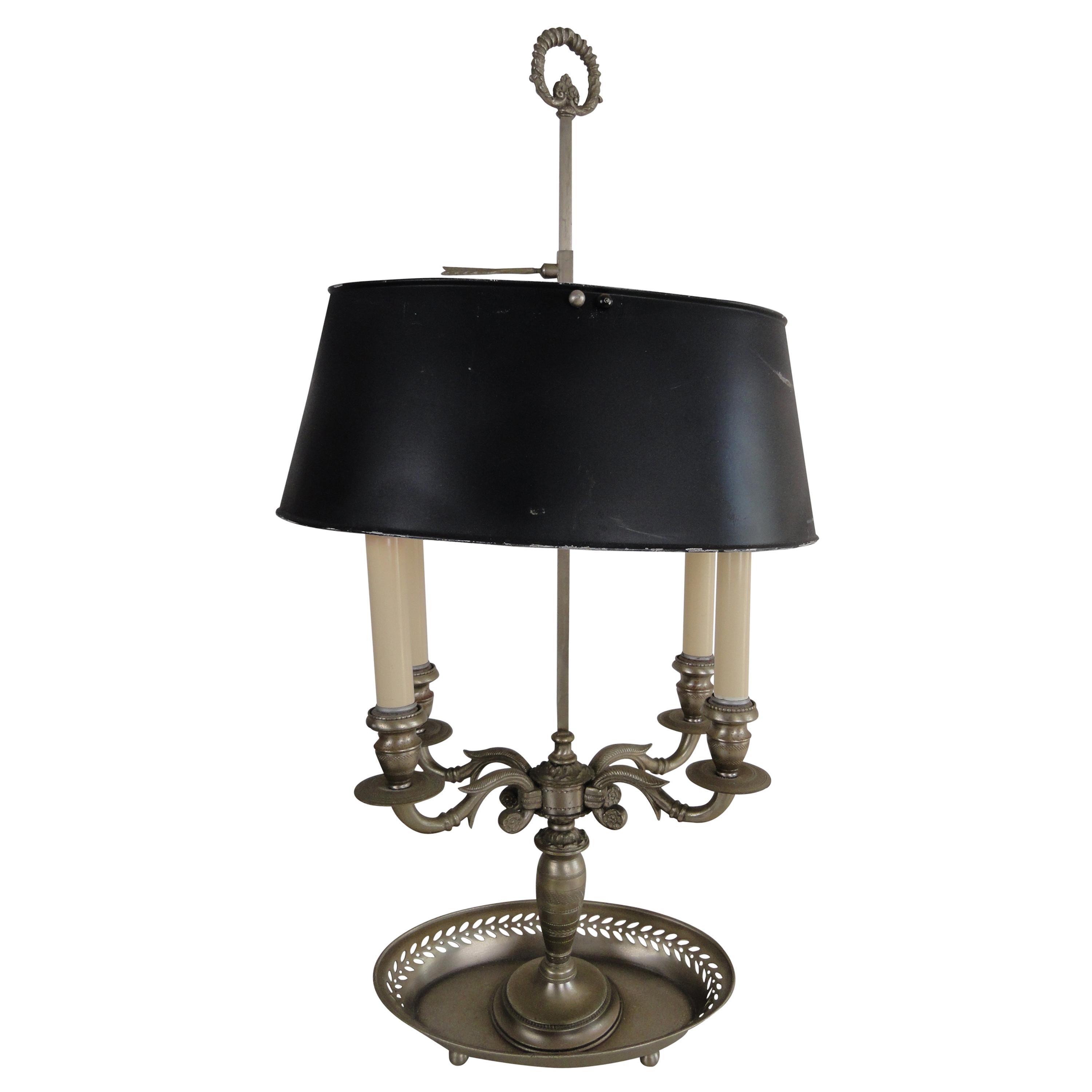 Pewter French Bouillotte Lamp For Sale
