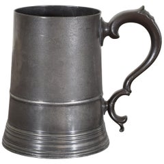Antique Pewter Gambler's Ale Stein from the Late 18th-Early 19th Century
