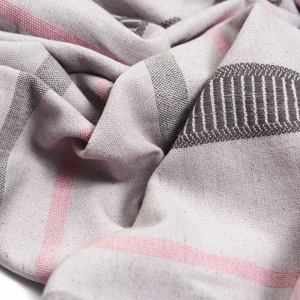 Tissu artisanal en étain de coton biologique léger, motif de rayures et teintes douces en vente 4
