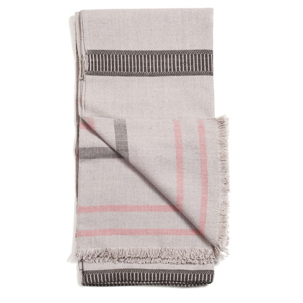 Nepalese Pewter Gray Handloom Throw / Blanket in Organic Cotton For Sale