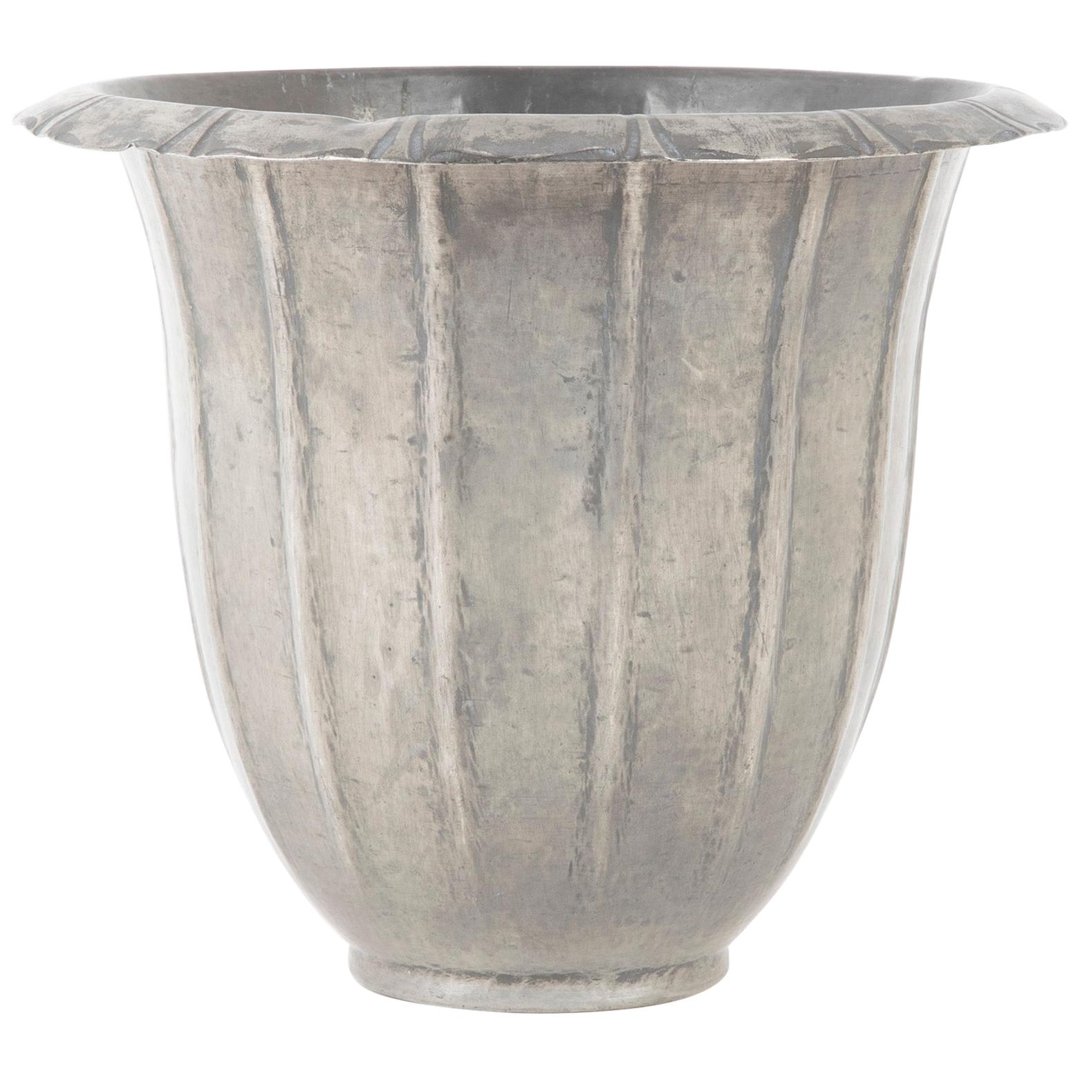 Pewter Handmade Vase by Georges Capon For Sale