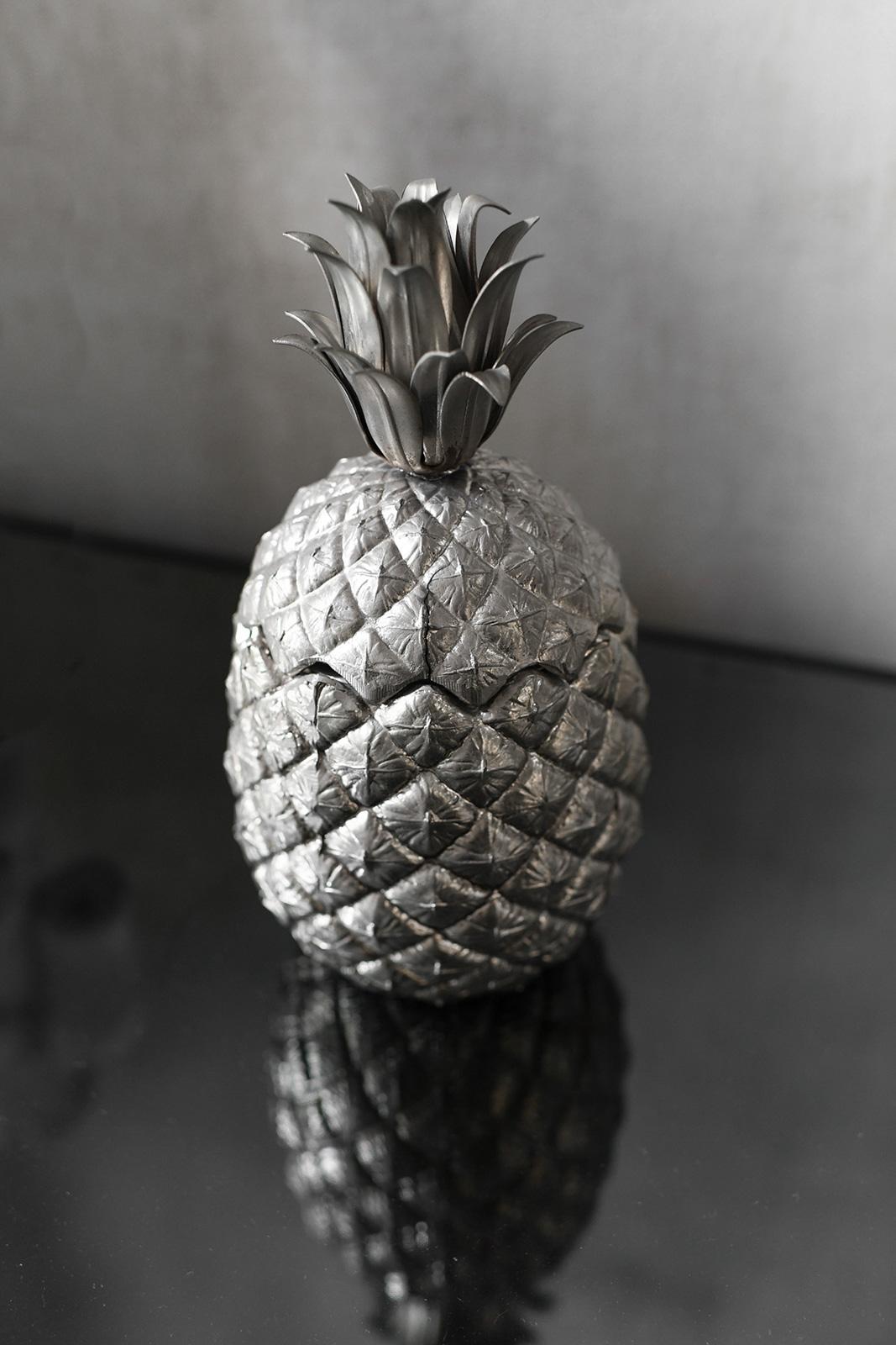 Cubitera de Peltre-Piña Por Mauro Manetti Para Fonderia D'arte Firenze, Años 60 Italiano en venta