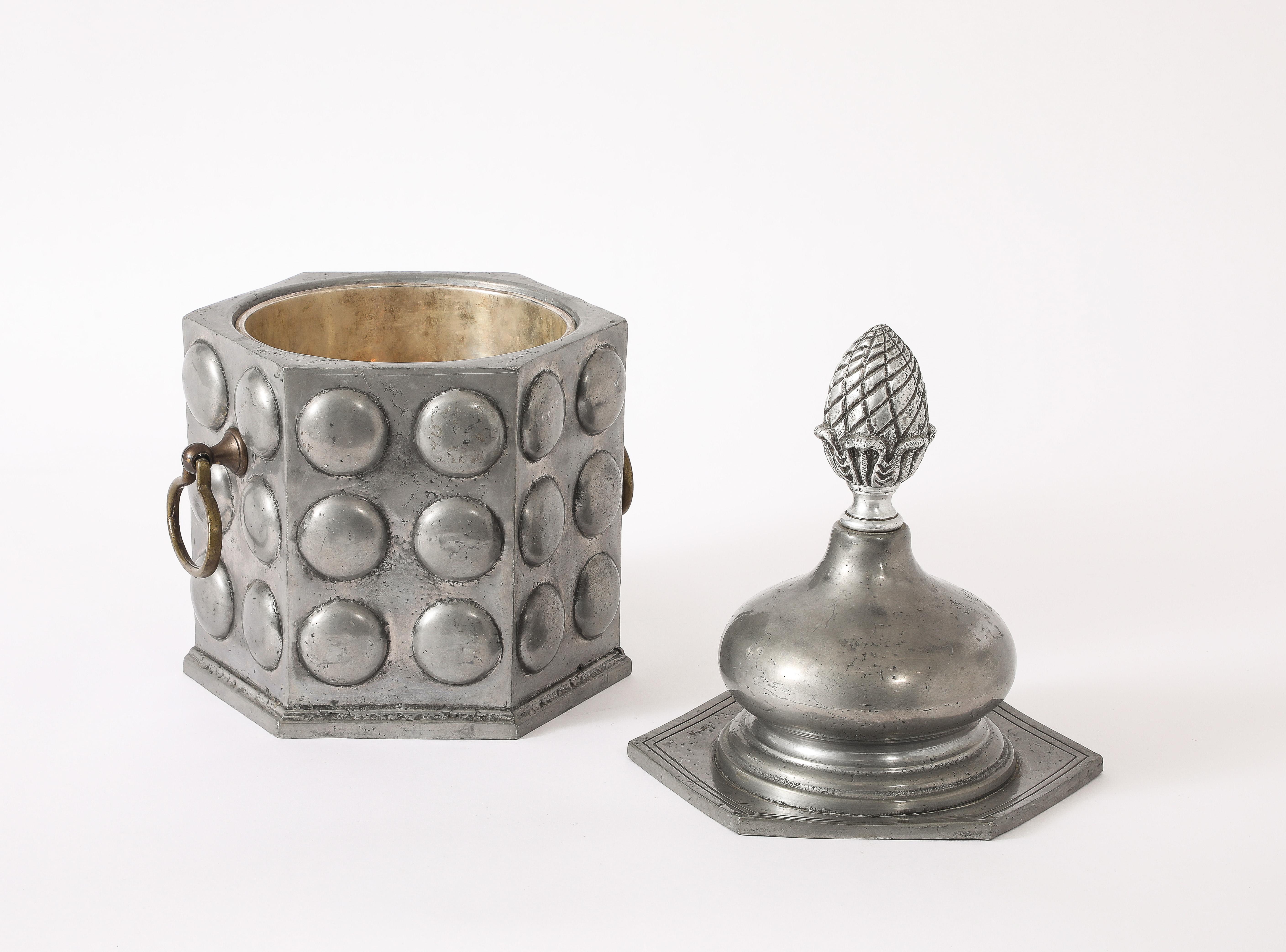 Pewter Ice Bucket, UK 1950's For Sale 3