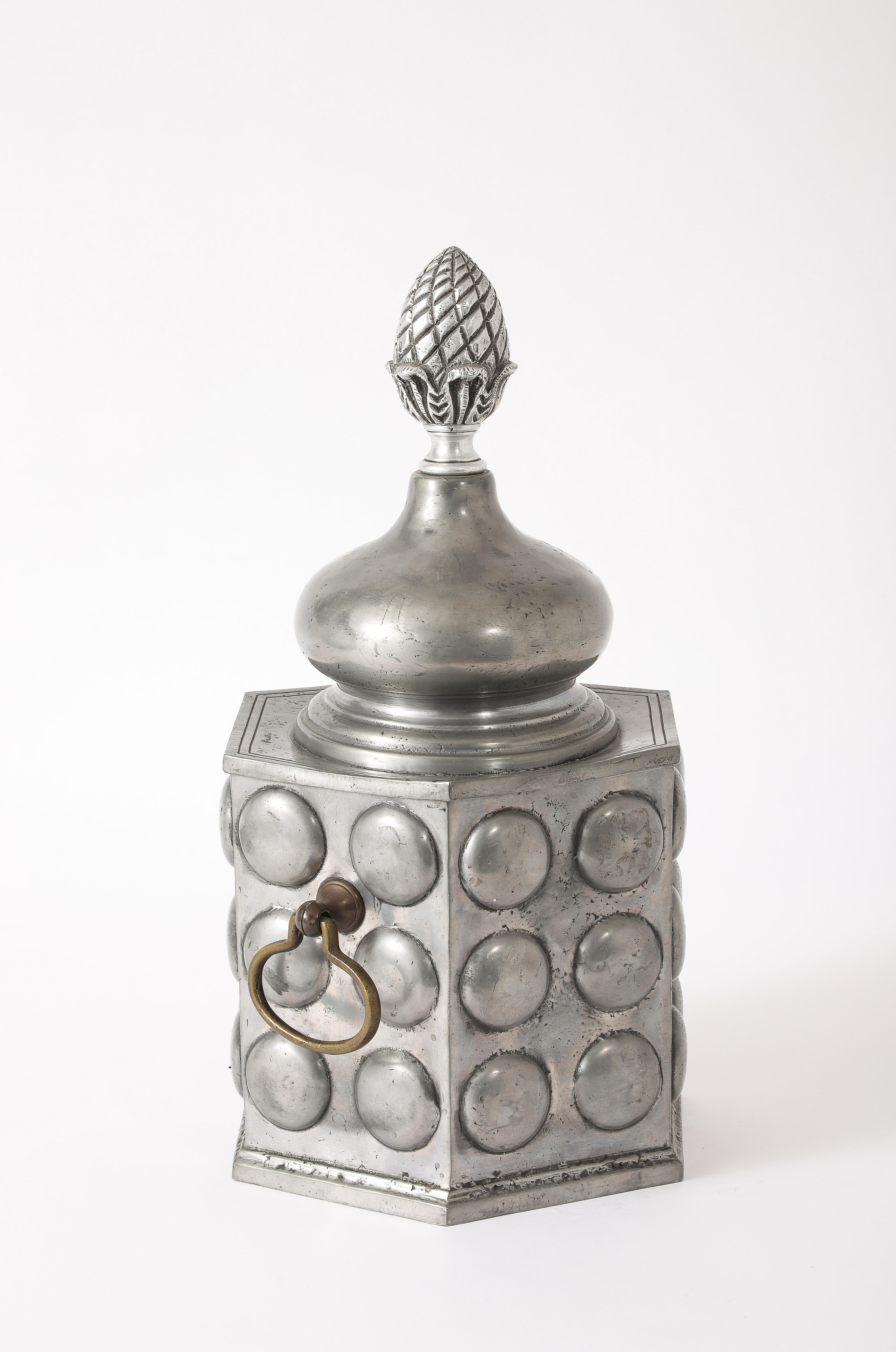Silver Plate Pewter Ice Bucket, UK 1950's For Sale
