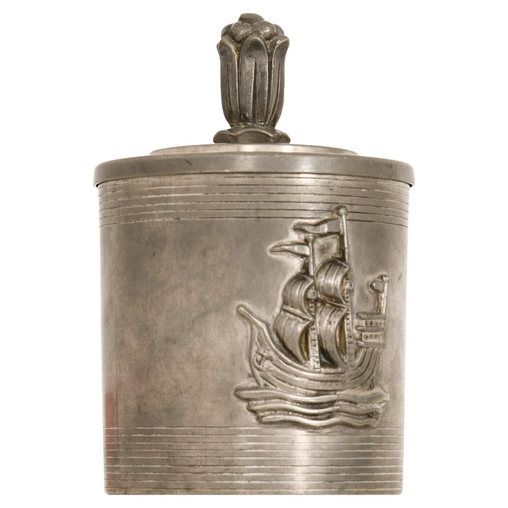 Pewter Jar Attributed to Sylvia Stave, 1940 For Sale