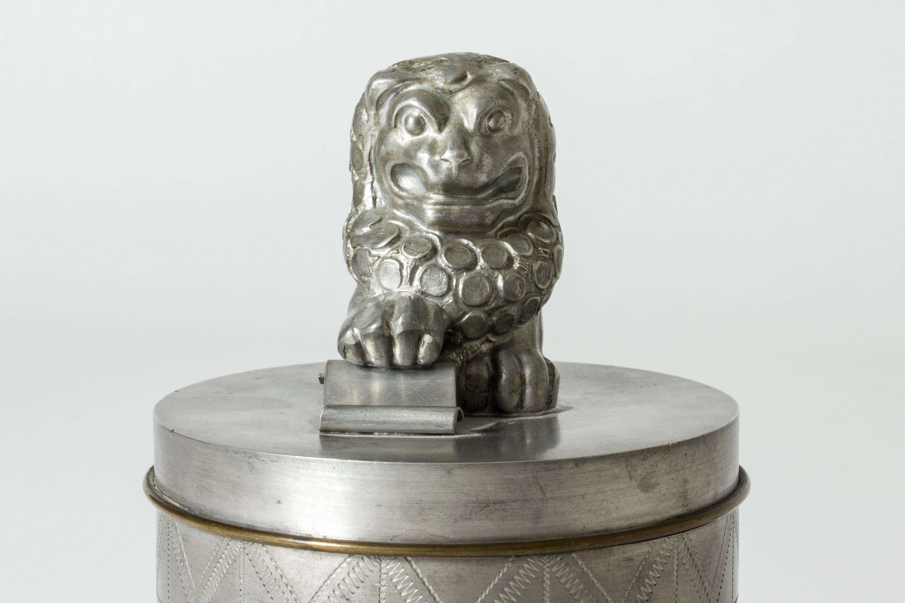 Scandinavian Modern Pewter Jar by Anna Petrus, Svenskt Tenn, Sweden, 1931 For Sale