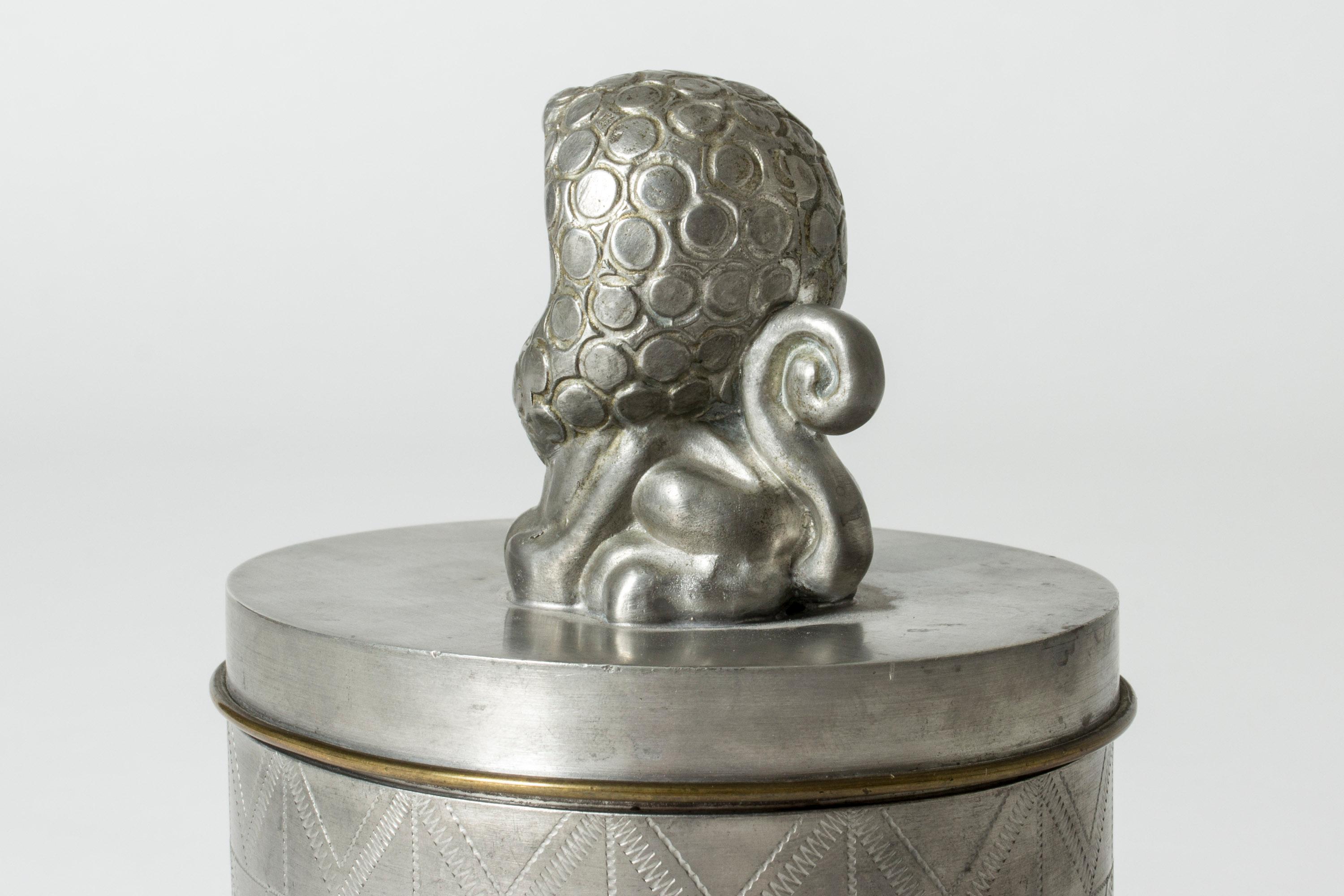 Swedish Pewter Jar by Anna Petrus, Svenskt Tenn, Sweden, 1931 For Sale